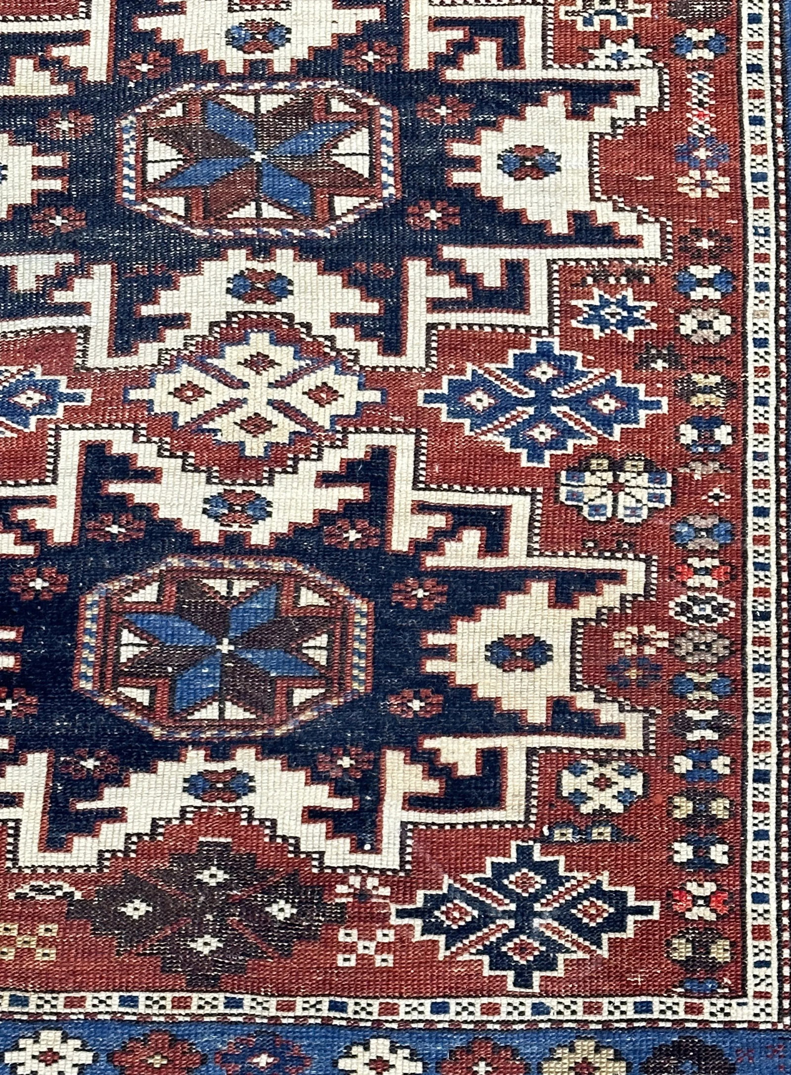 Antique Caucasian Lezgi Rug 3'7" X 5'2"` - 6