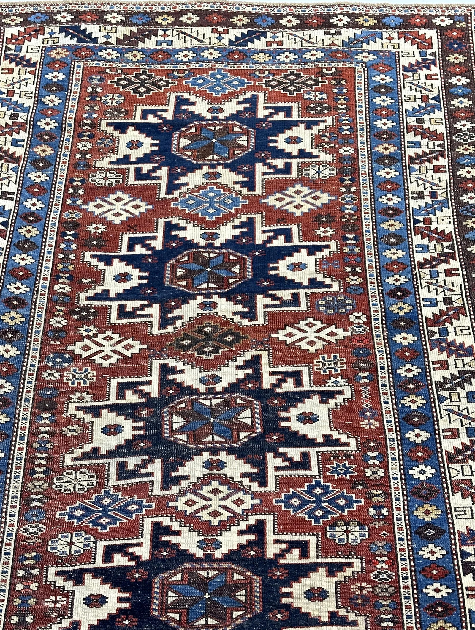 Antique Caucasian Lezgi Rug 3'7" X 5'2"` - 7