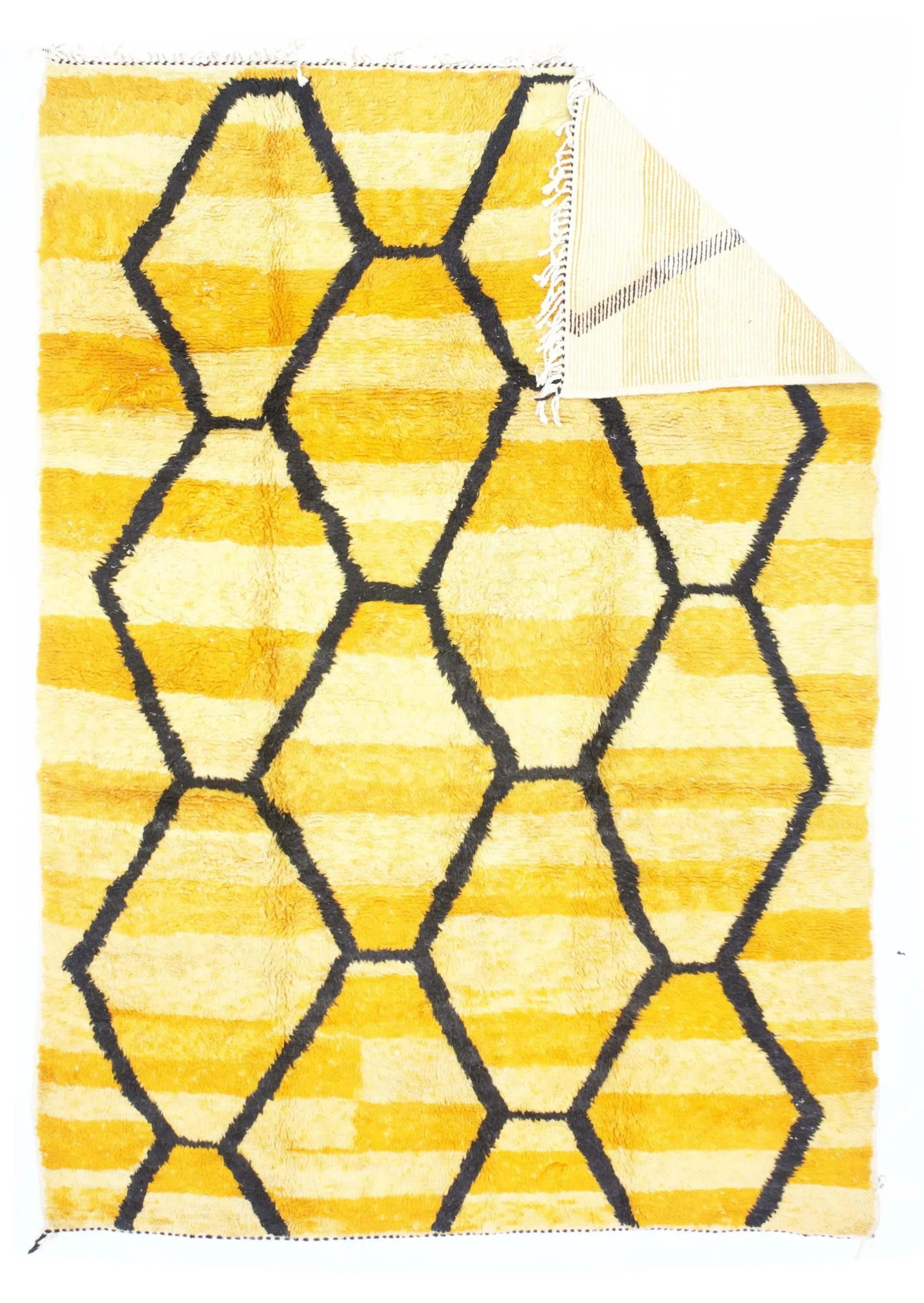 Vintage Yellow & Orange Moroccan Rug 6'9" X 9'7" - 2