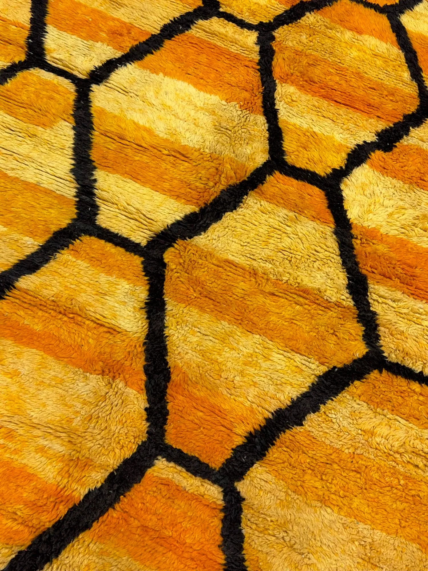Vintage Yellow & Orange Moroccan Rug 6'9" X 9'7" - 3