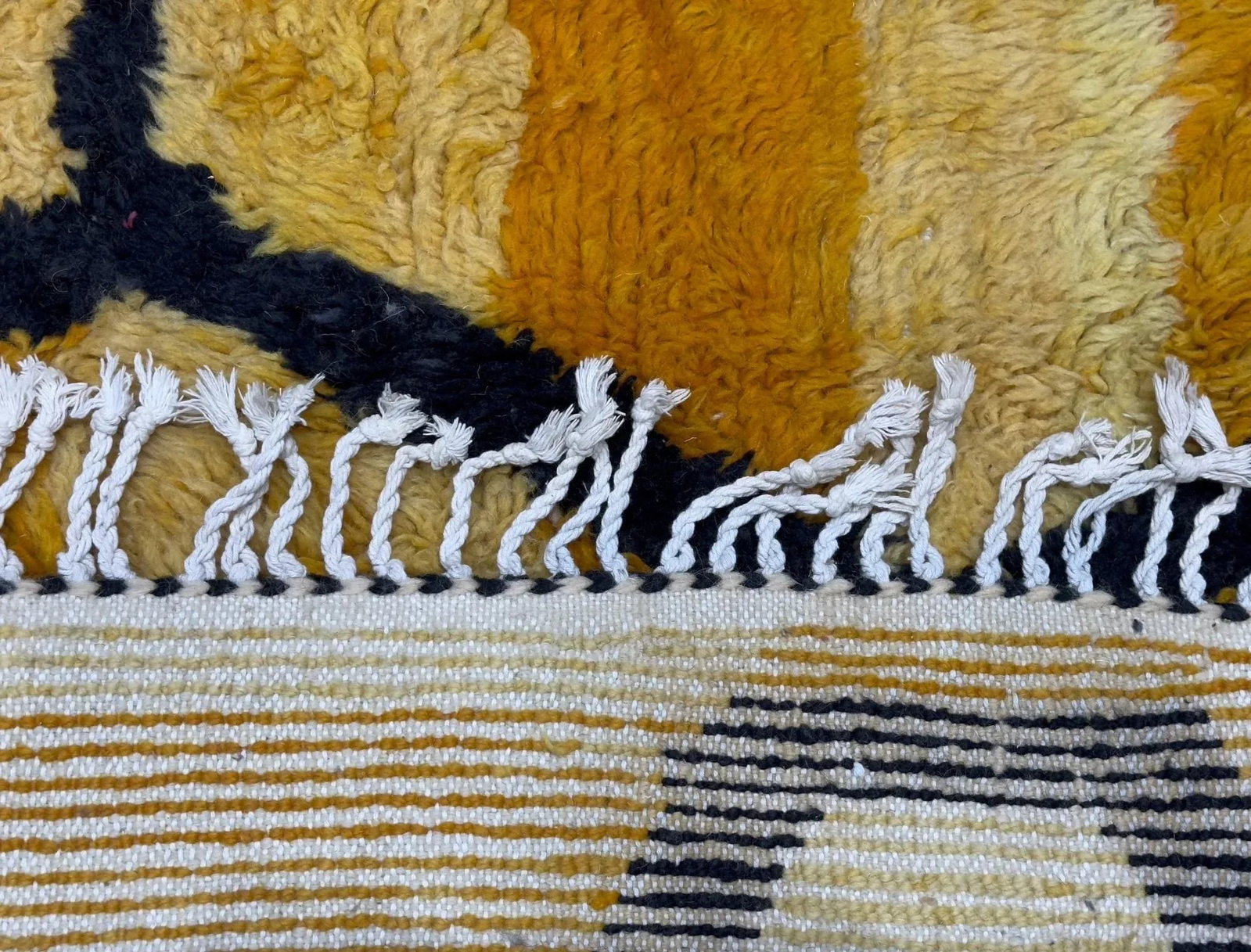 Vintage Yellow & Orange Moroccan Rug 6'9" X 9'7" - 5