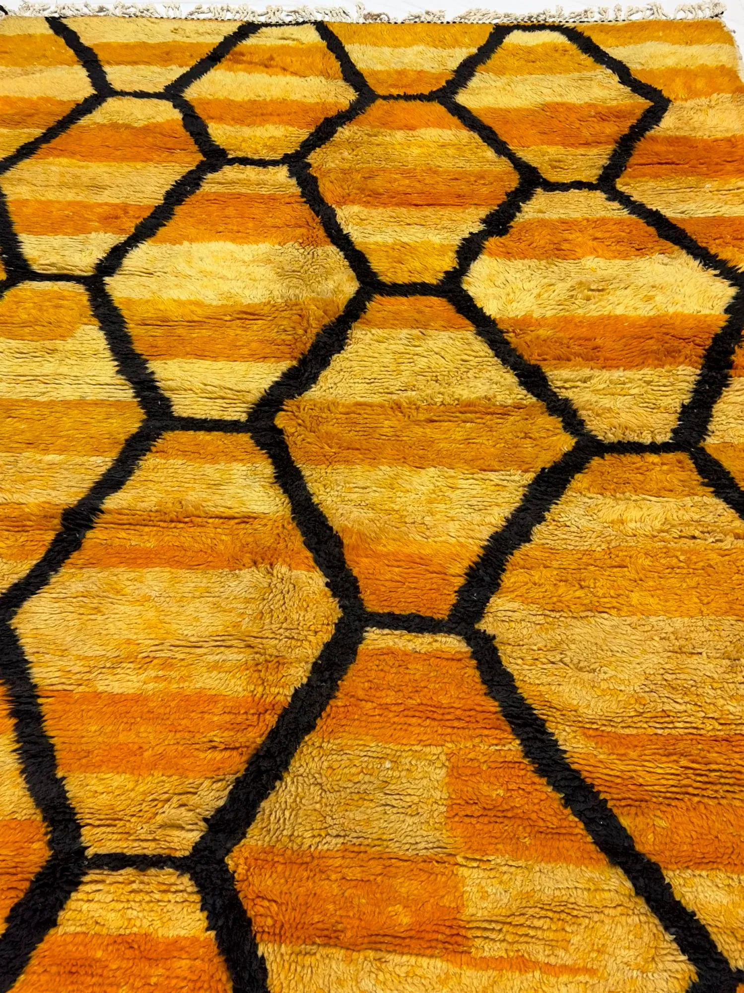 Vintage Yellow & Orange Moroccan Rug 6'9" X 9'7" - 7