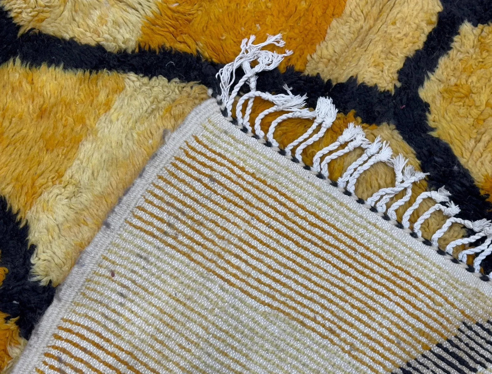 Vintage Yellow & Orange Moroccan Rug 6'9" X 9'7" - 8