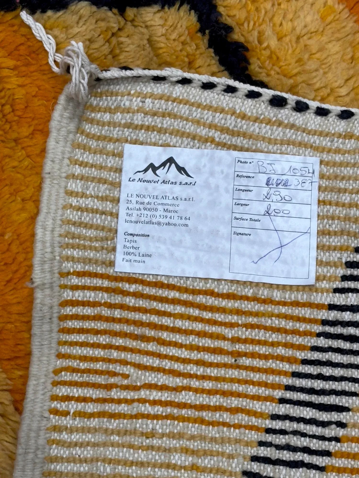 Vintage Yellow & Orange Moroccan Rug 6'9" X 9'7" - 9