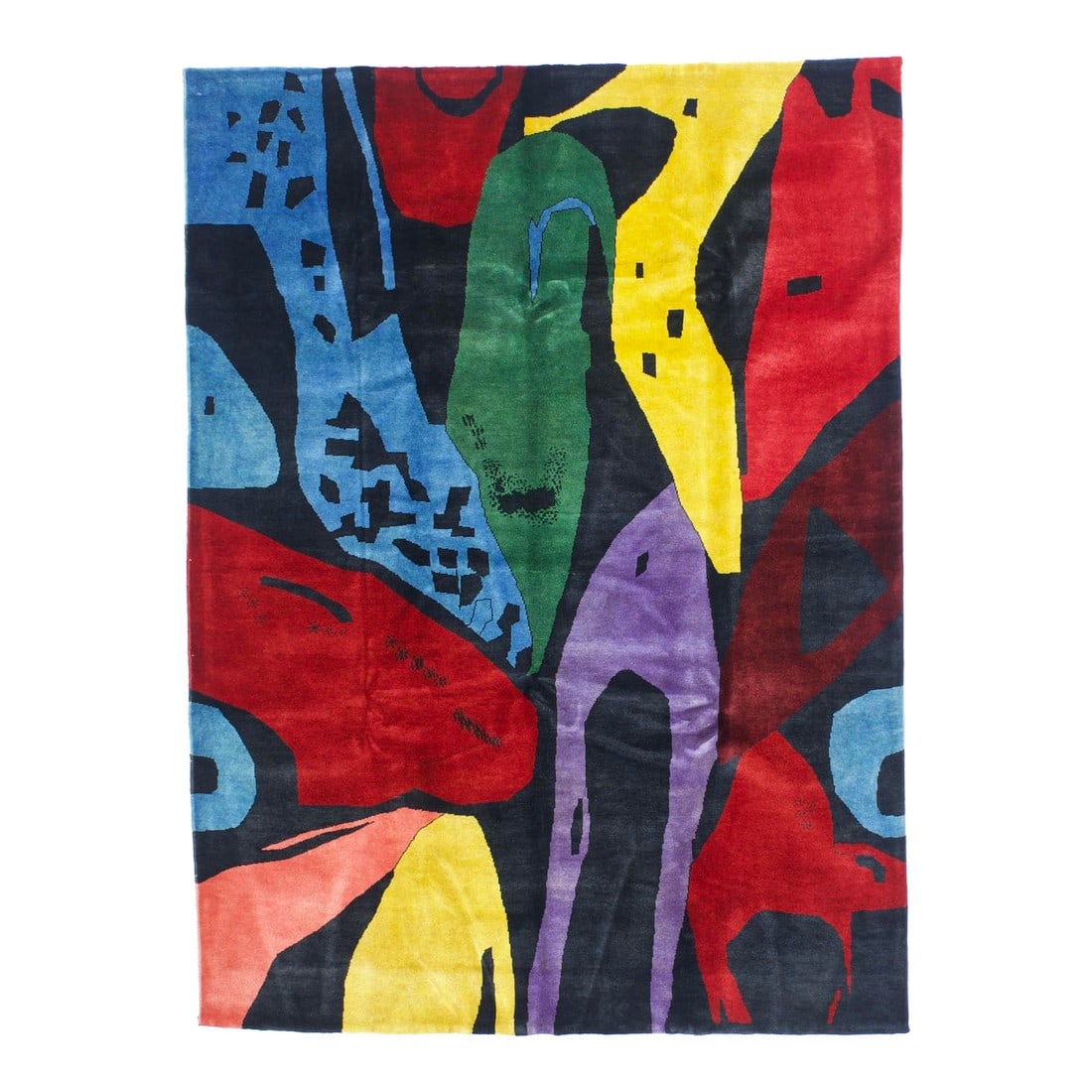 Mid Century French Artistic Wool Rug 5'8" X 8'0": Mid Century French artistic Wool Rug 5'8" x 8'0". In particular, the NE Chinese room size, scatter, runner and round pieces of the 1920's and 30's with purely abstract, or Chinese-y designs, in either