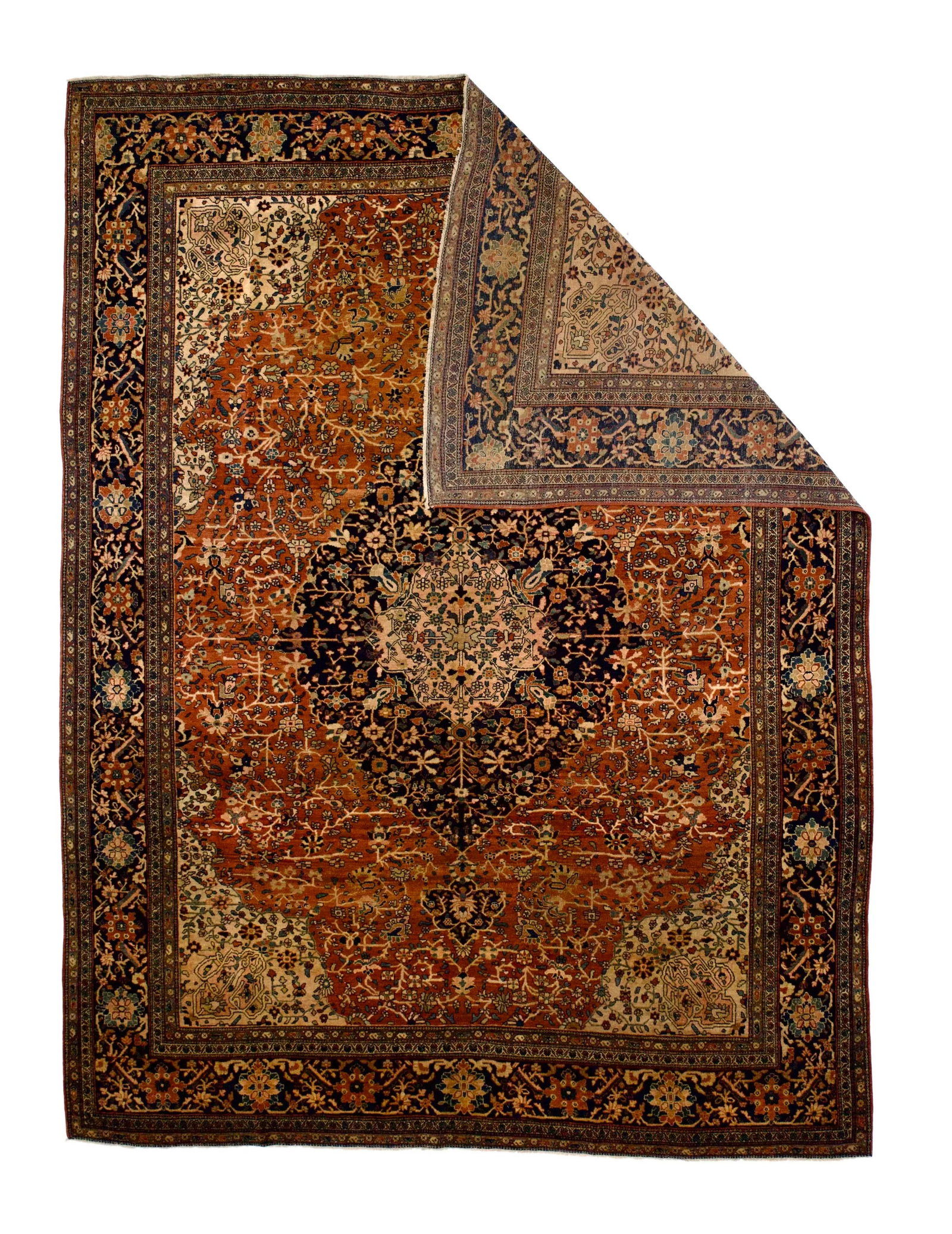 Antique Persian Farahan Sarouk Rug 8'9" X 11'6" - 2