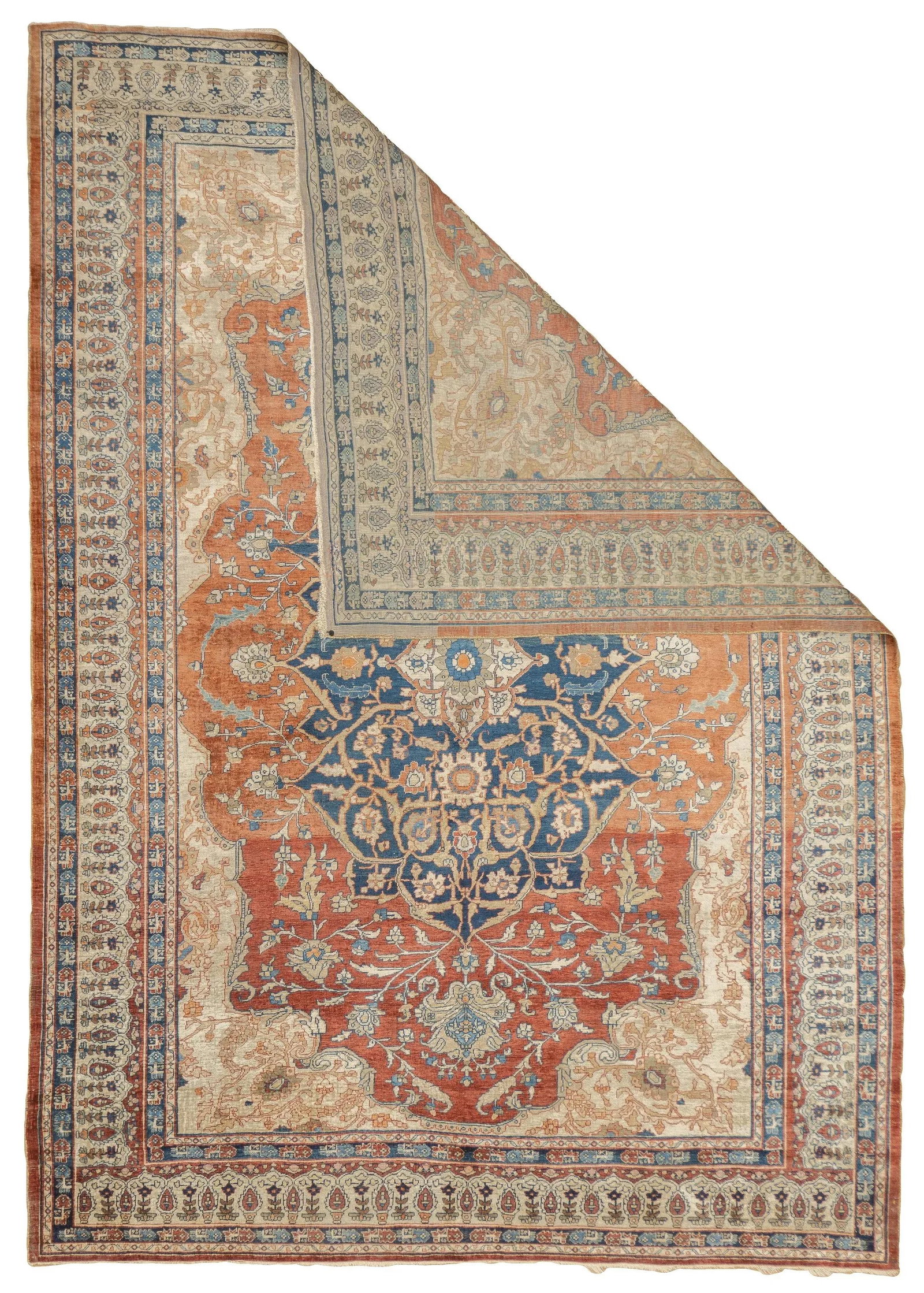 Antique Fine and Rare Persian Heriz Rug 4'7" X 6'6" - 2