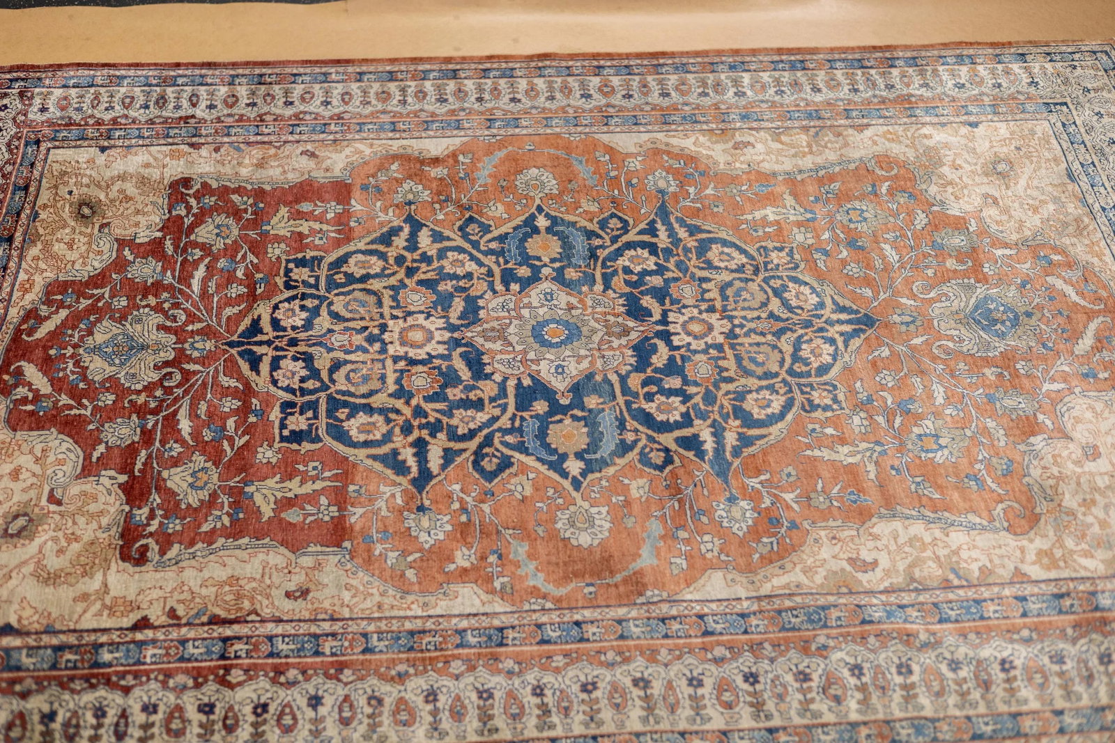 Antique Fine and Rare Persian Heriz Rug 4'7" X 6'6" - 6