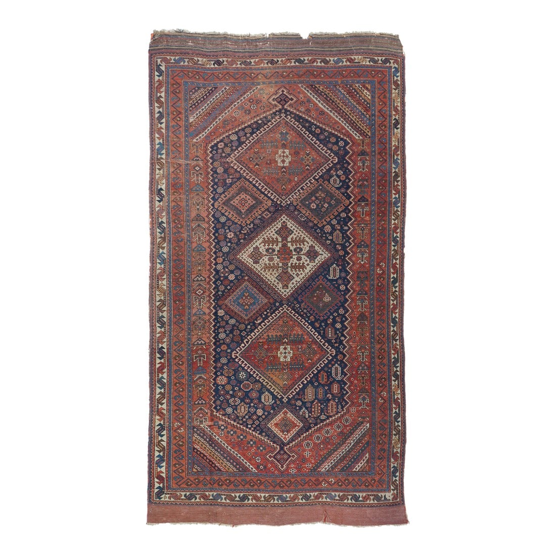 Antique Persian Qashqai Rug 4'7" X 9'6" (1 of 2)