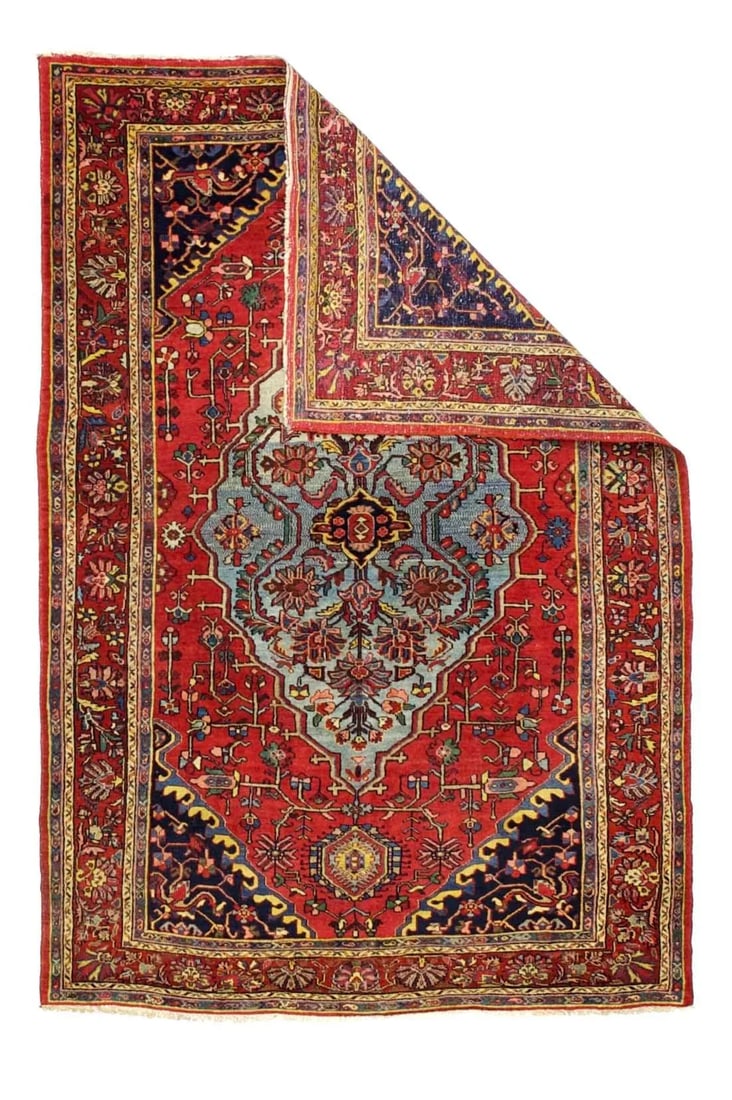 Antique Persian Halvai Bidjar Rug 4'9" X 7'1" - 2