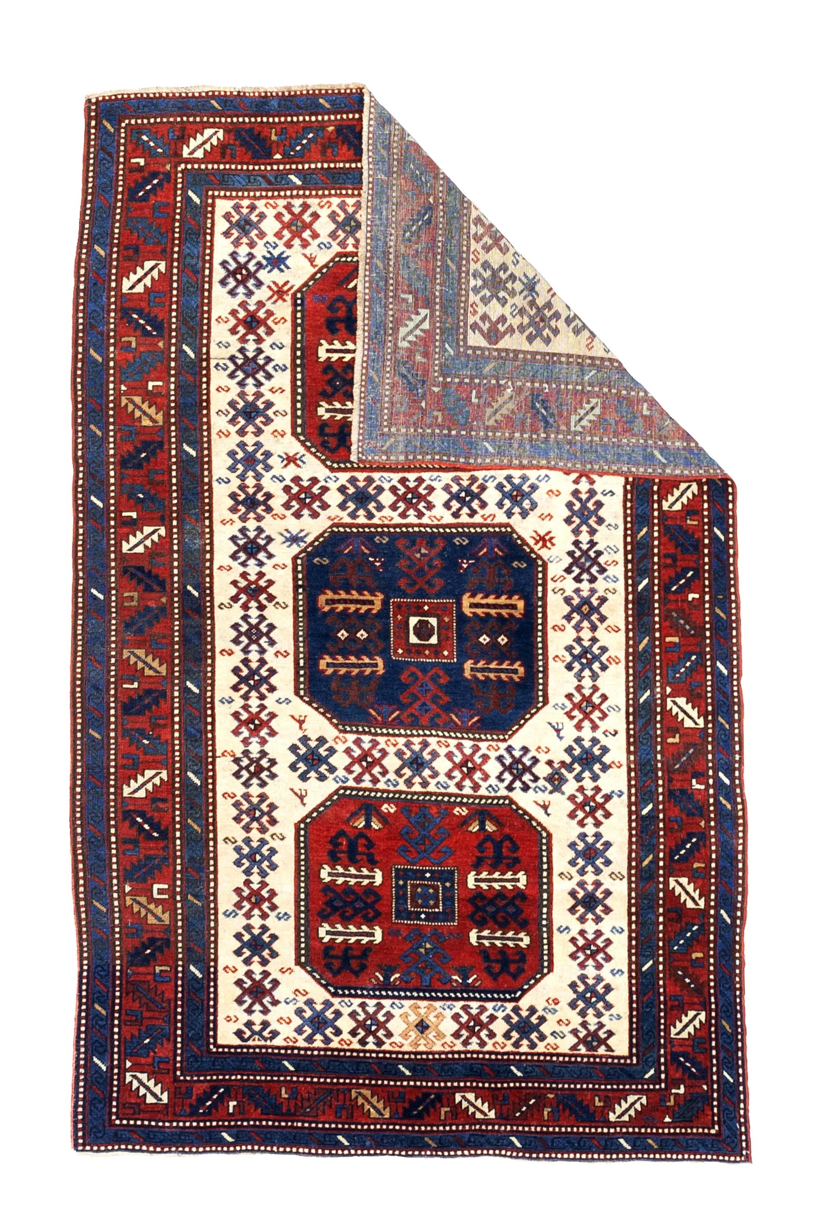 Antique Chajli Kazak Rug 4'10" X 7'10" - 2