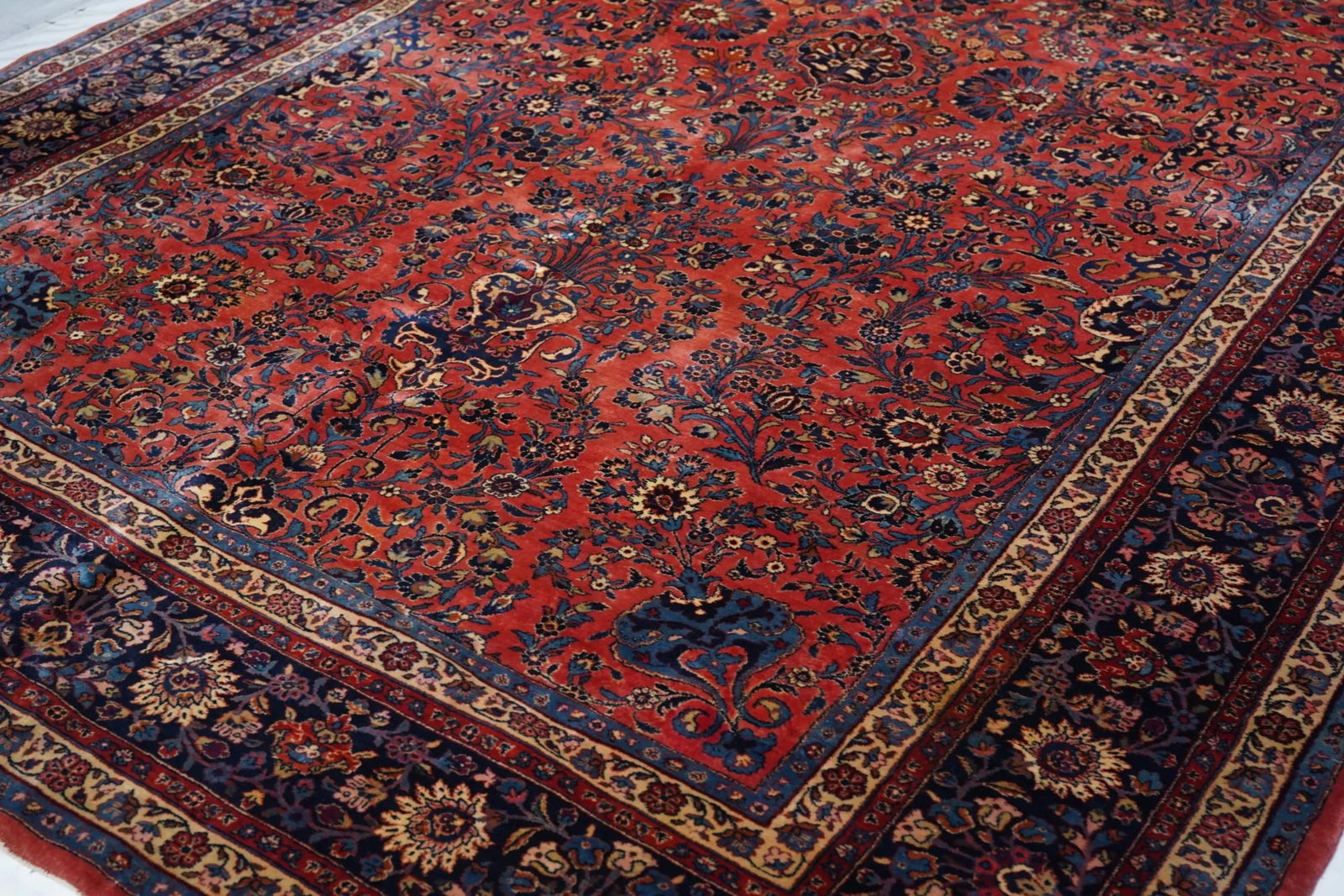 Antique Persian Kashan Rug 9'0'' X 14'1'' - 4