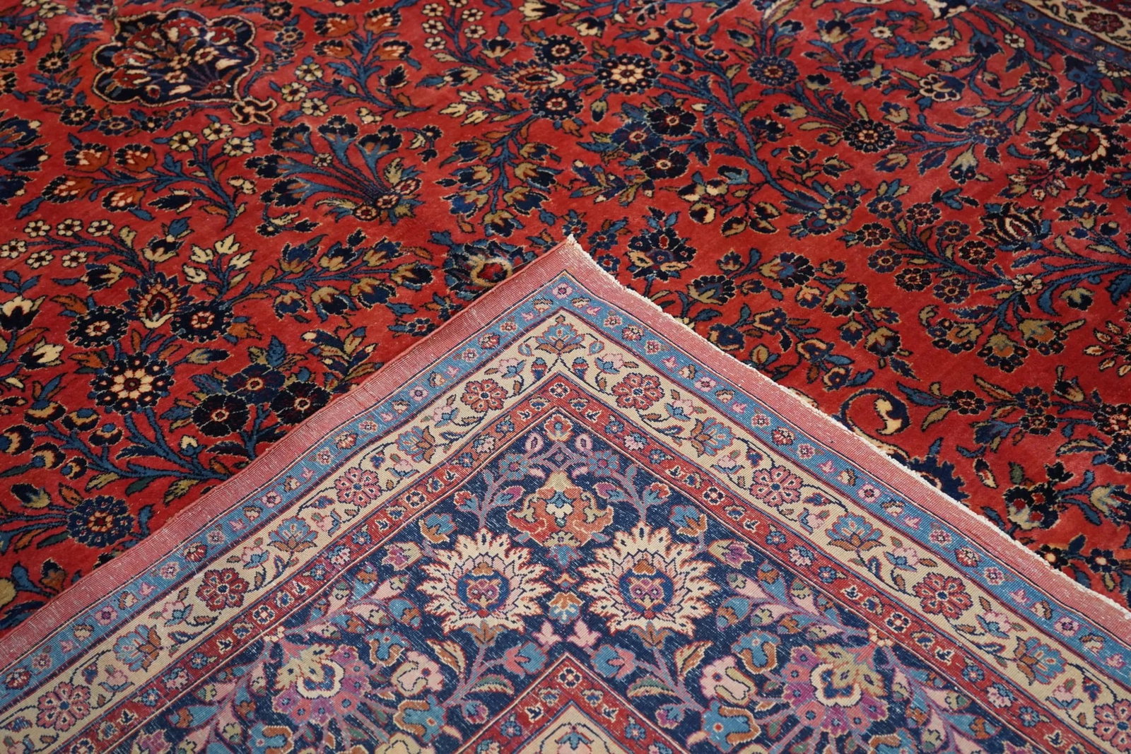 Antique Persian Kashan Rug 9'0'' X 14'1'' - 6