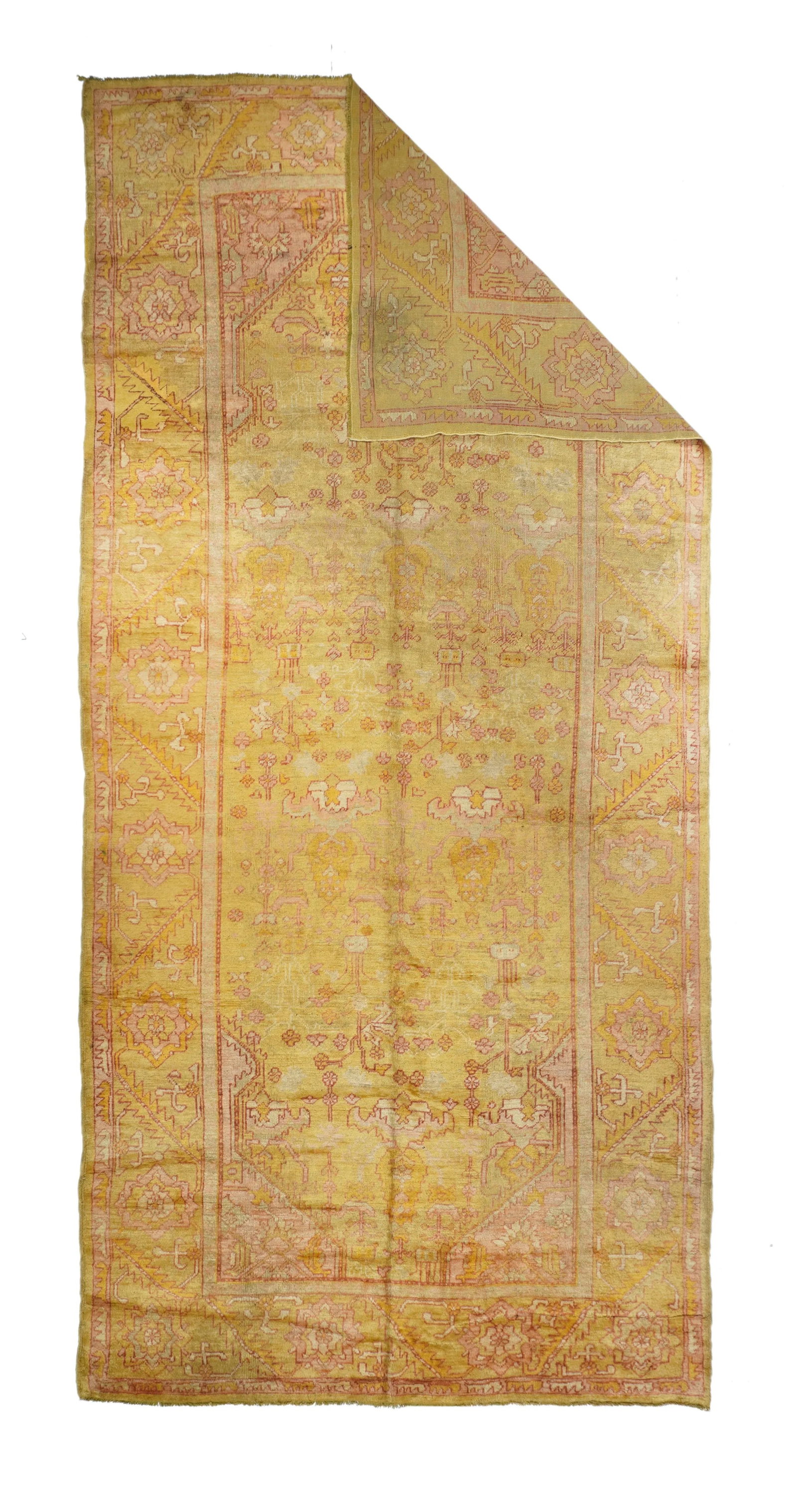 Antique Turkish Oushak Rug 7'2" X 14'10" - 2