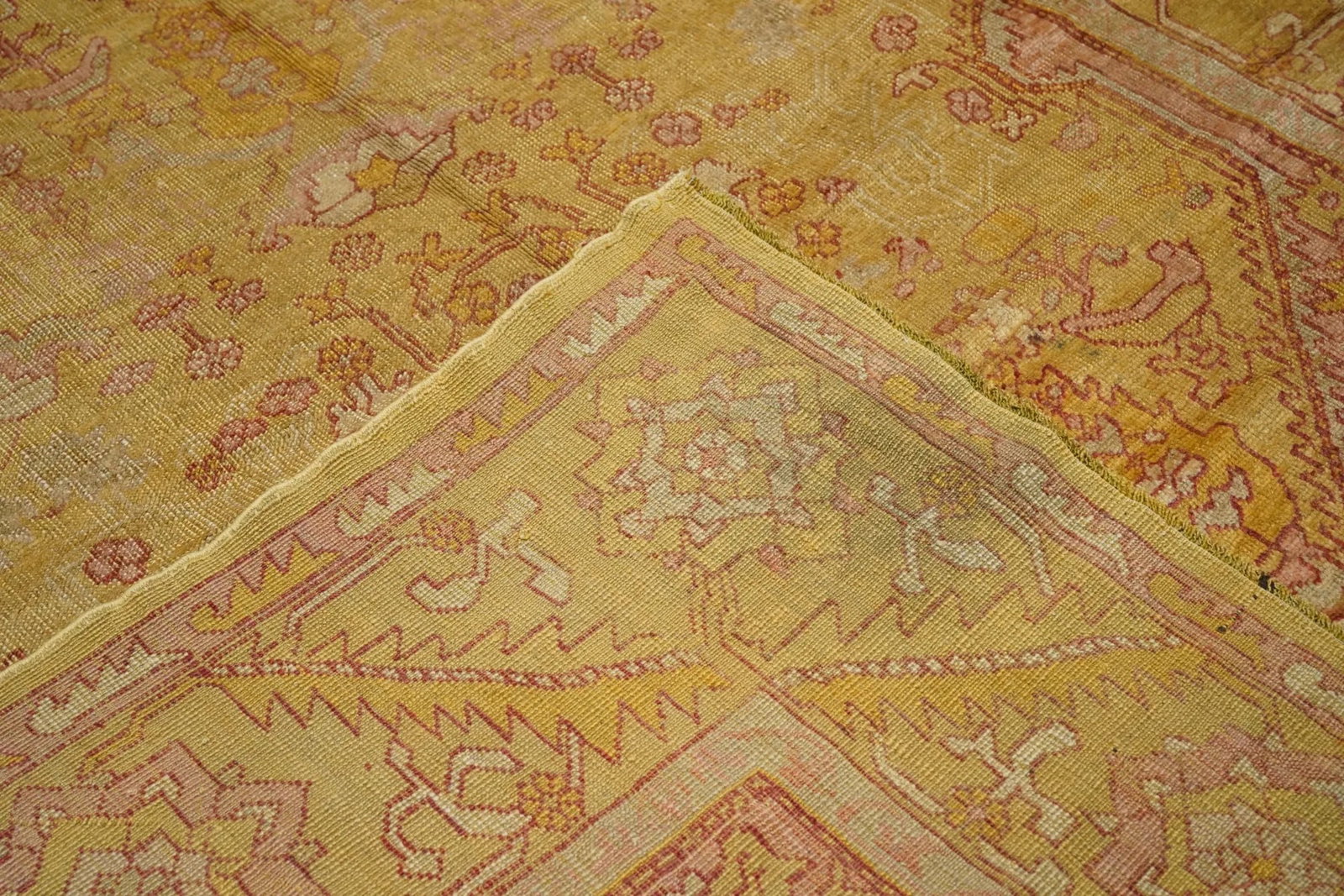 Antique Turkish Oushak Rug 7'2" X 14'10" - 4