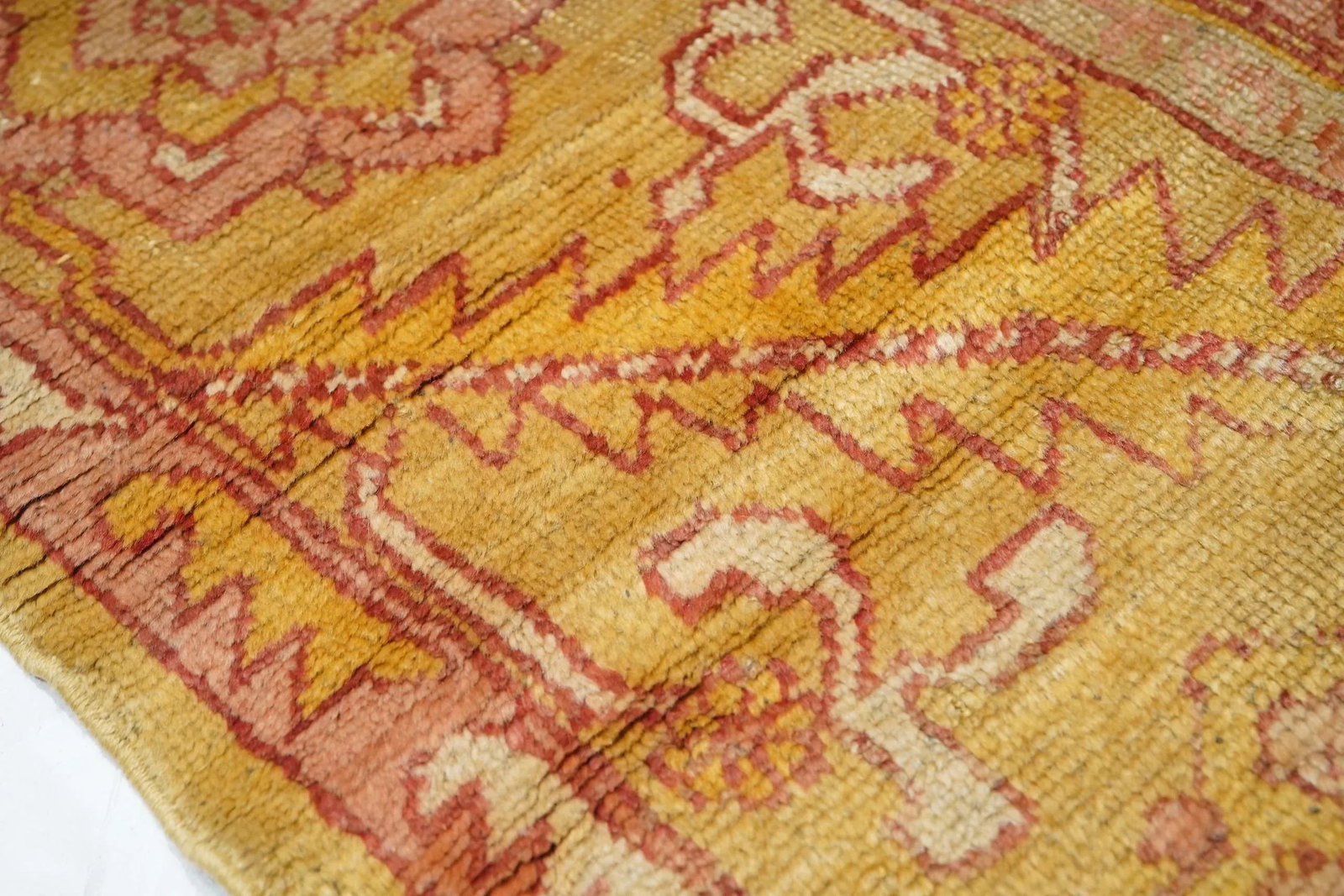 Antique Turkish Oushak Rug 7'2" X 14'10" - 5