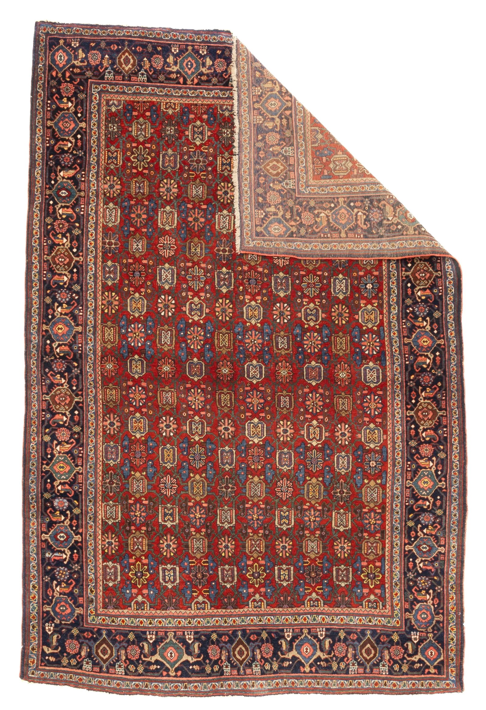 Antique Persian Halvai Bidjar Rug 4'10" X 7'3" - 2
