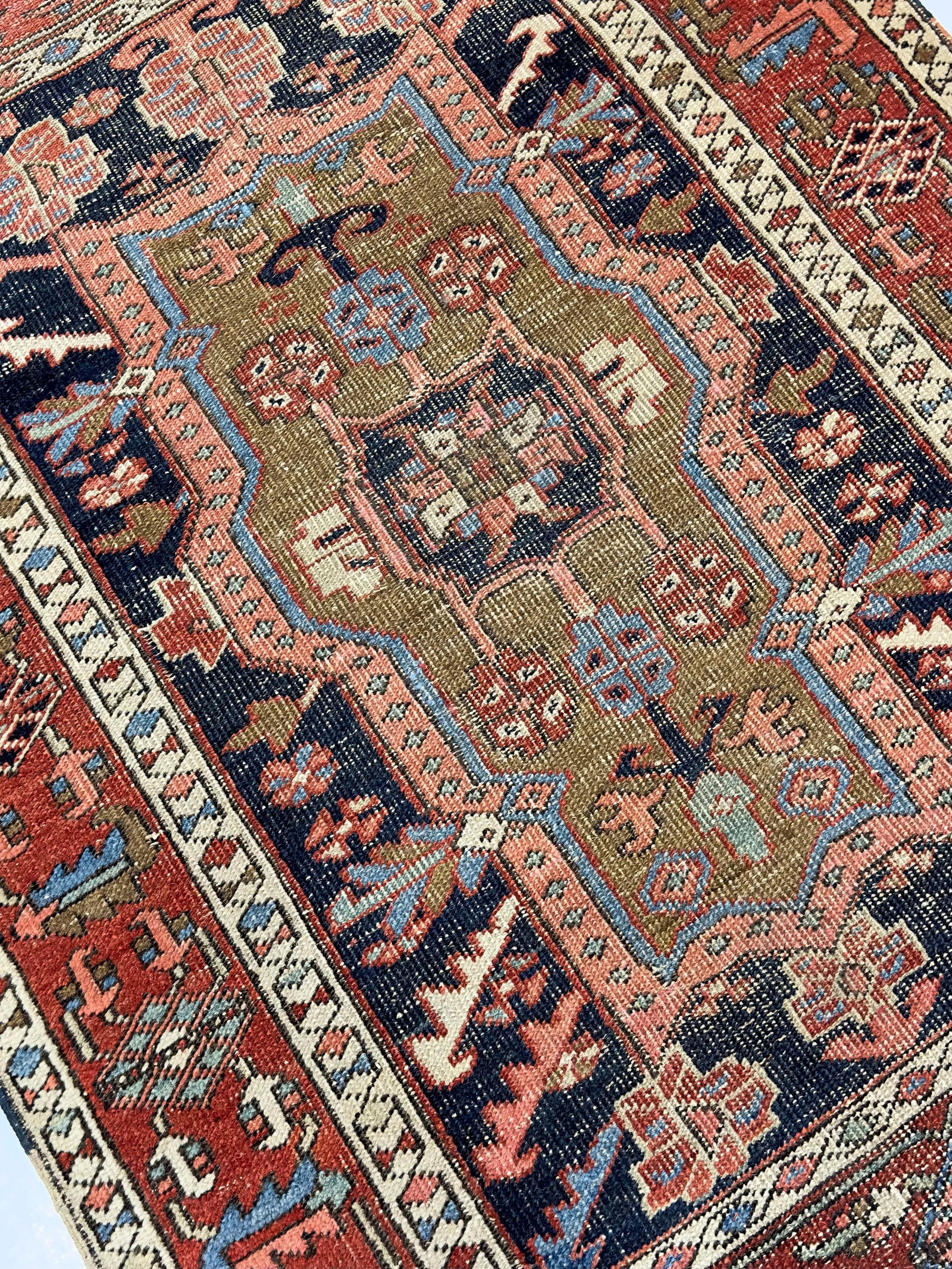 Antique Persian Heriz Rug 3'3" X 4'6" - 8
