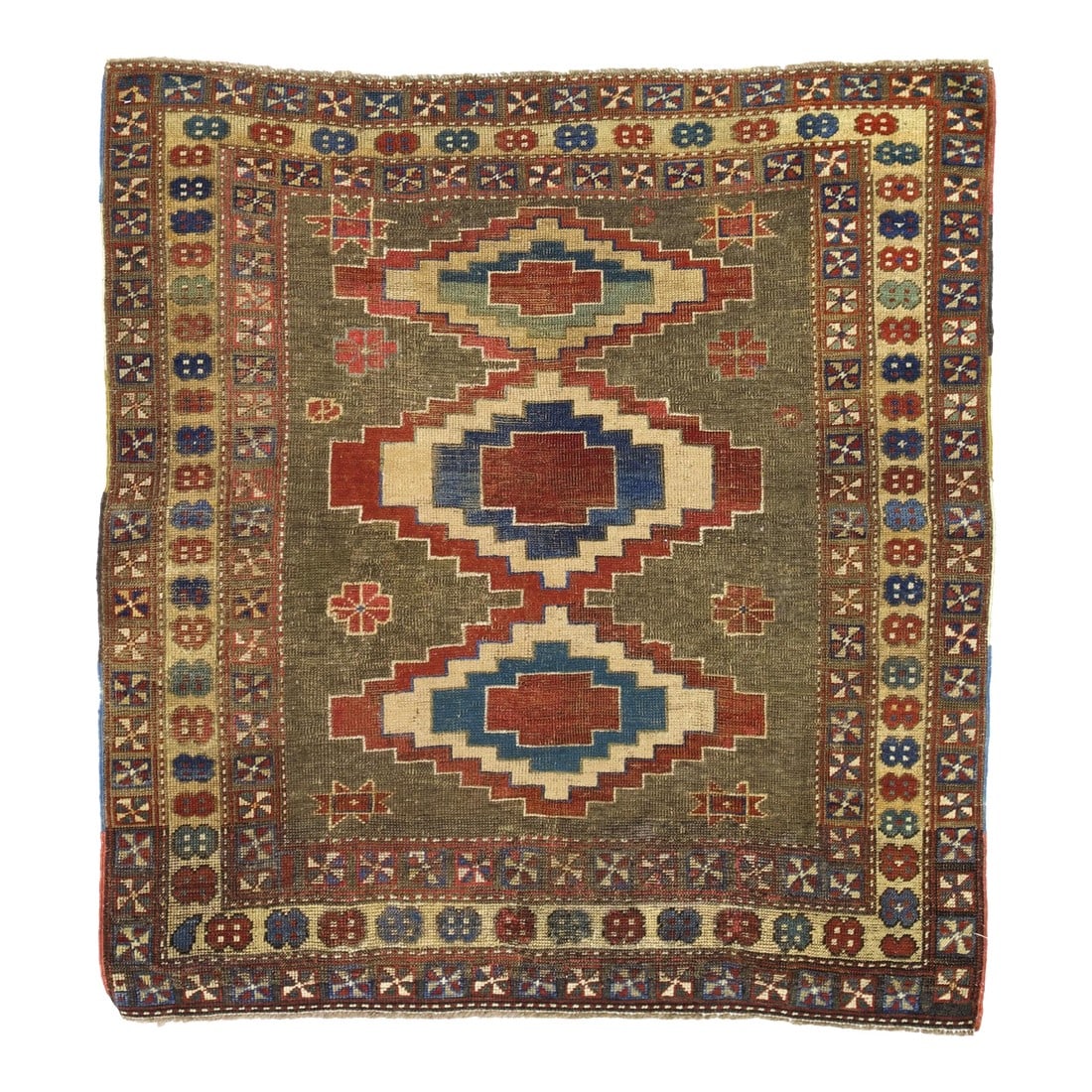 Antique Caucasian Kuba Rug 4'0" X 4'7" (1 of 10)