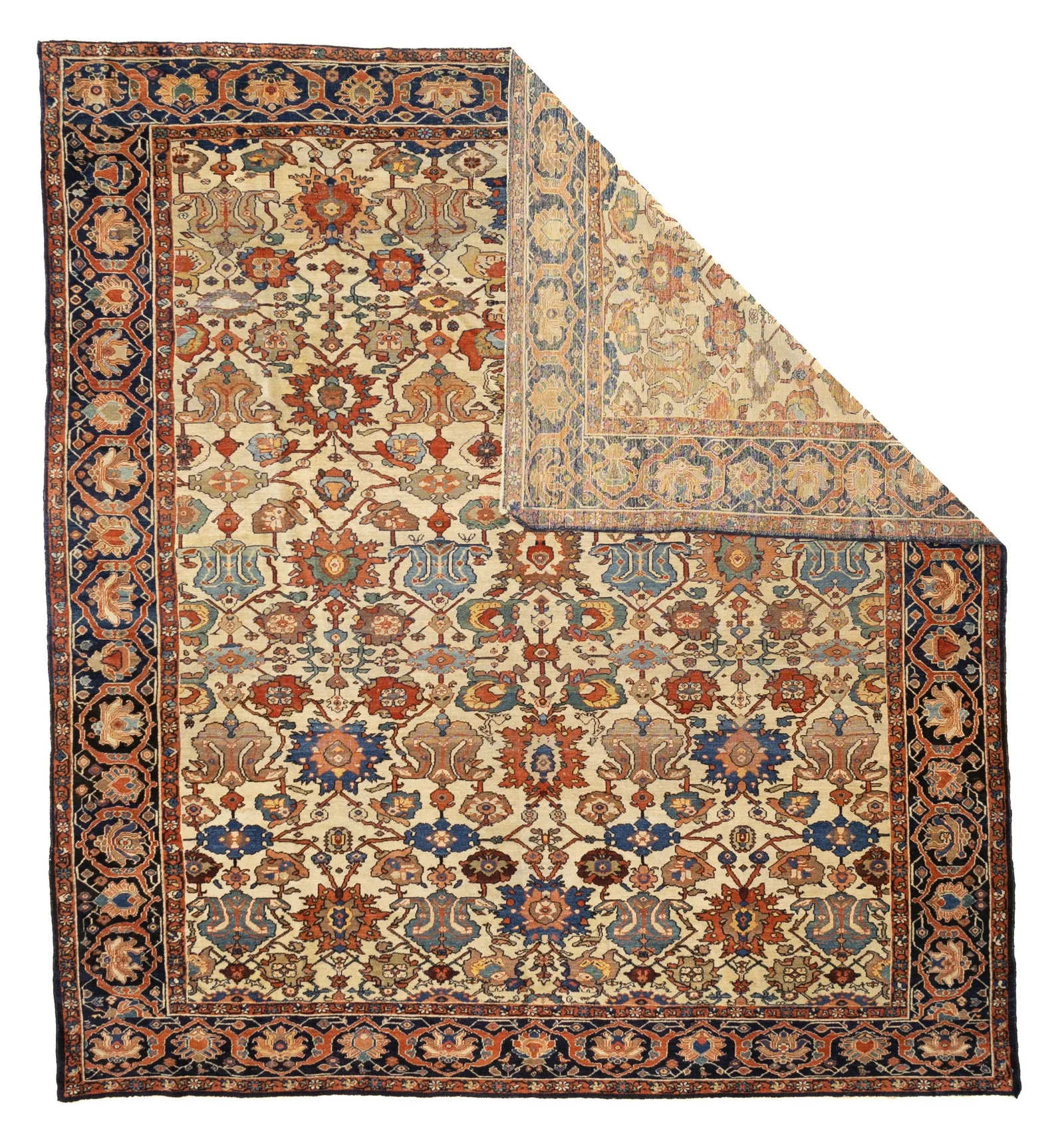 Antique Persian Farahan Rug 8'6" X 9'5" - 2