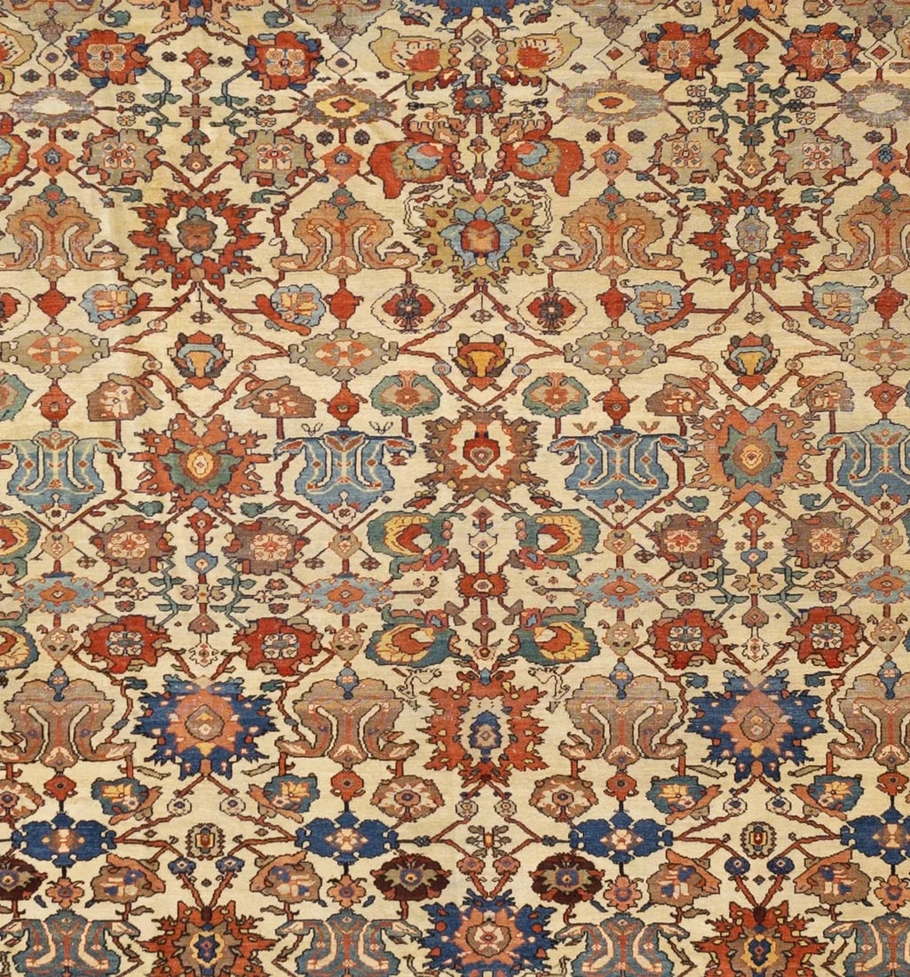Antique Persian Farahan Rug 8'6" X 9'5" - 3