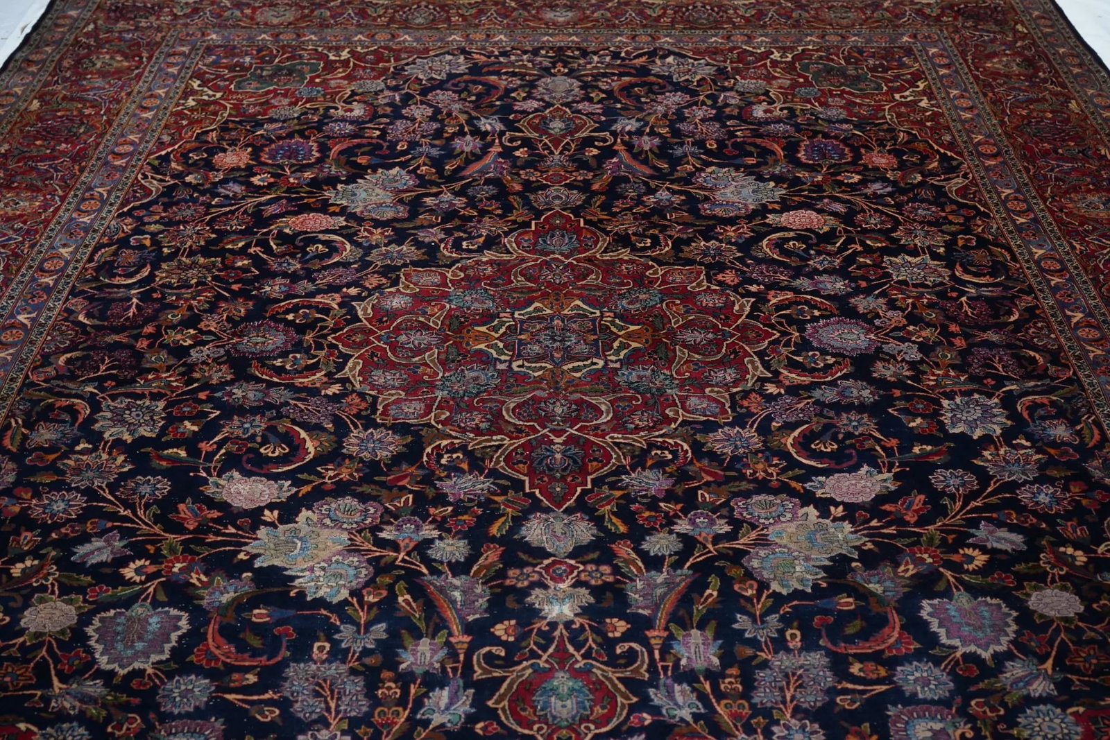 Vintage Persian Kashan Rug 9'6" X 11'6" - 3