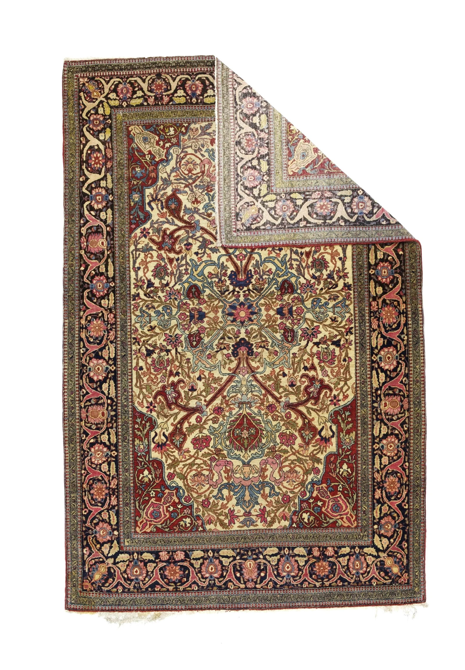 Antique Persian Tehran Rug 4'8" X 7'2" - 2