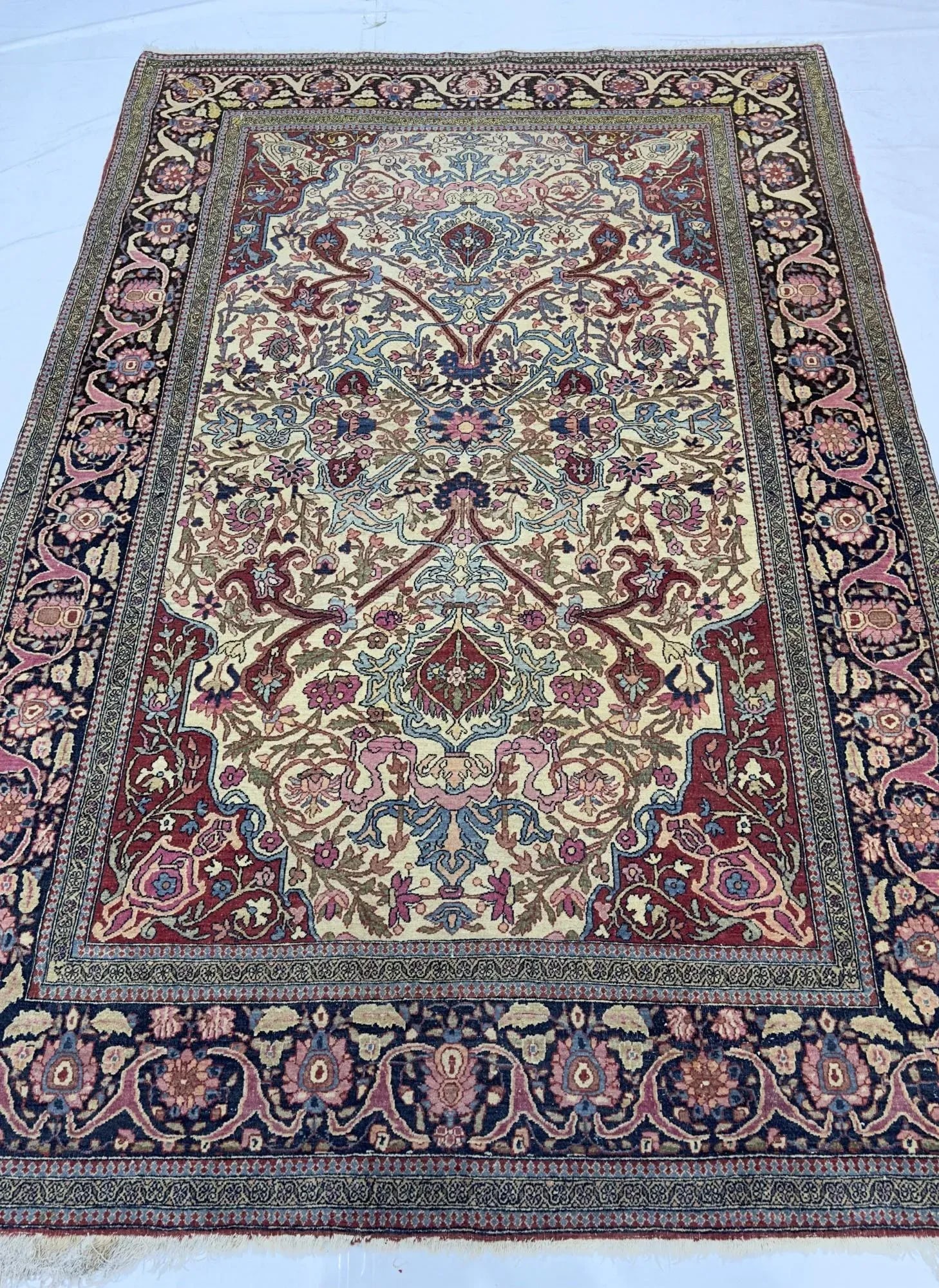 Antique Persian Tehran Rug 4'8" X 7'2" - 3