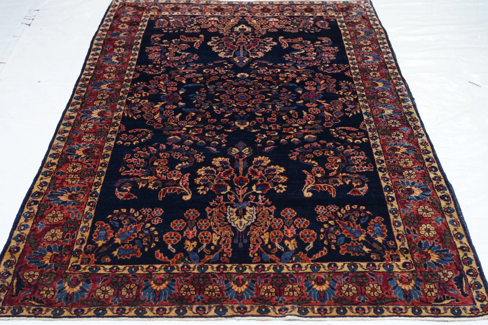 Antique Mohajeran Sarouk Rug 4'2" X 6'2" - 7