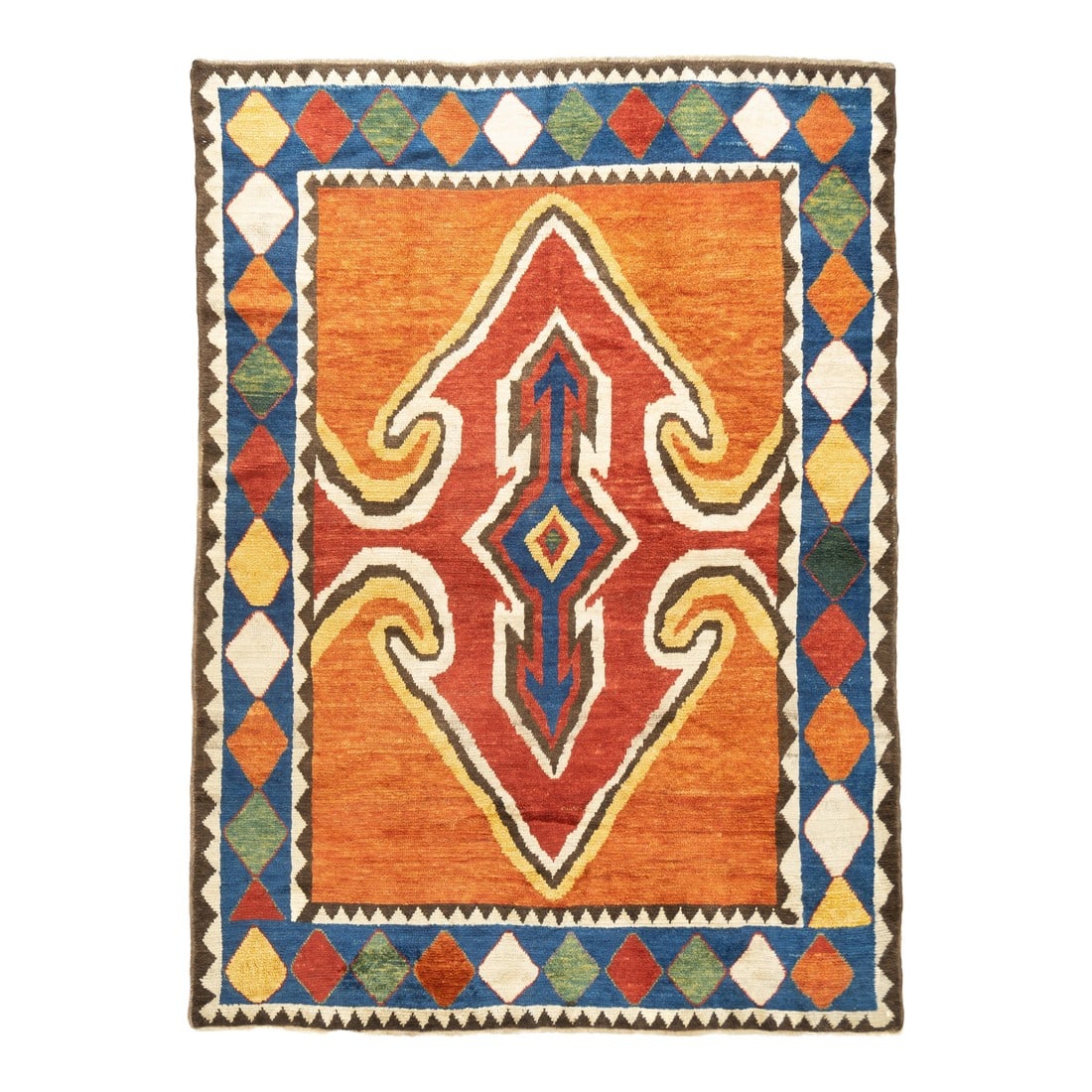 Antique Persian Gabbeh Rug 5'10" X 7'11": Antique Persian Gabbeh Rug 5'10" x 7'11". Wool pile rugs, usually scatter formats, woven by the Qashghai tribes of SW Persia (Fars Province), in moderate weave, uncluttered geometries and unshaded col