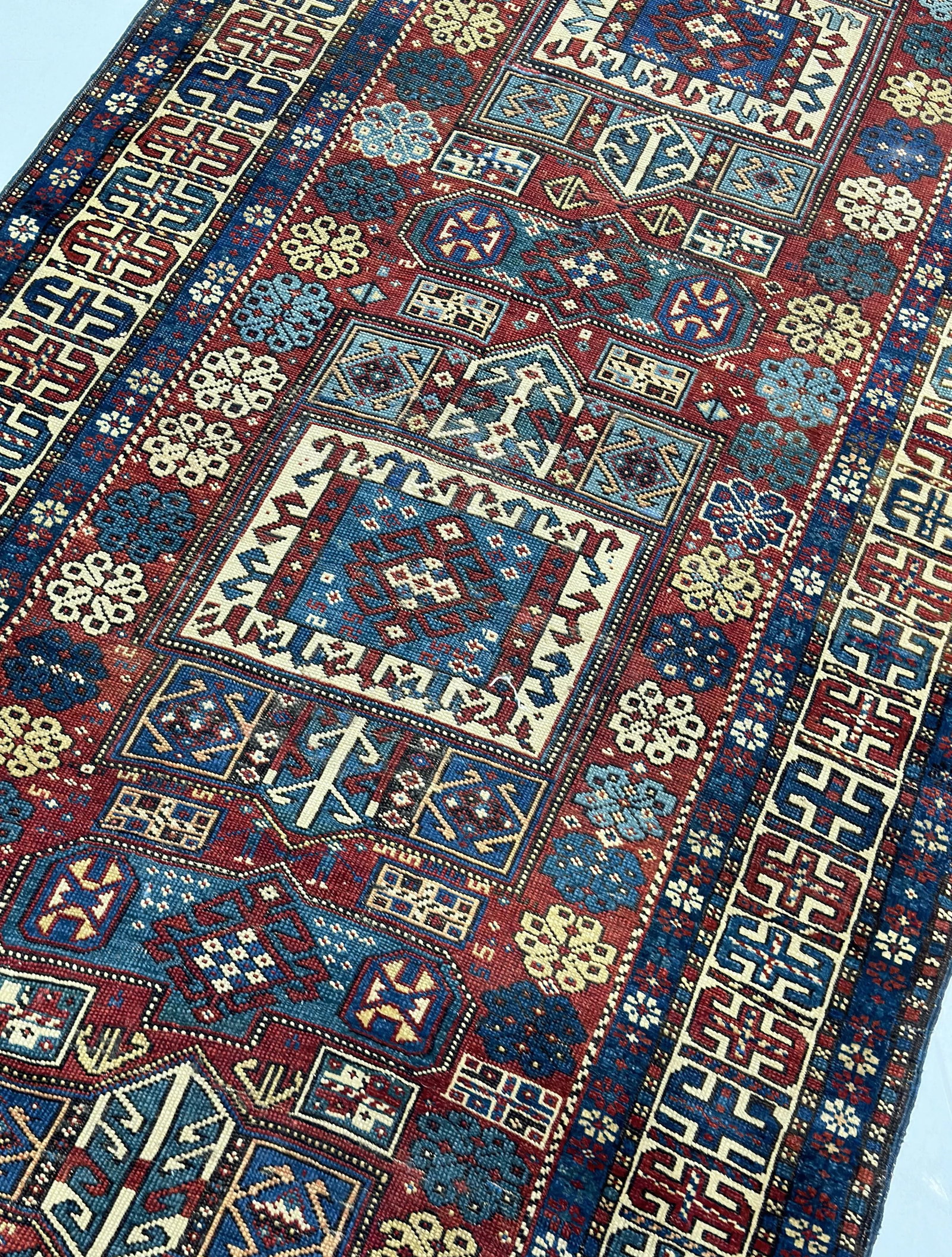 Antique Caucasian Kuba Rug 3'7" X 7'7" - 3