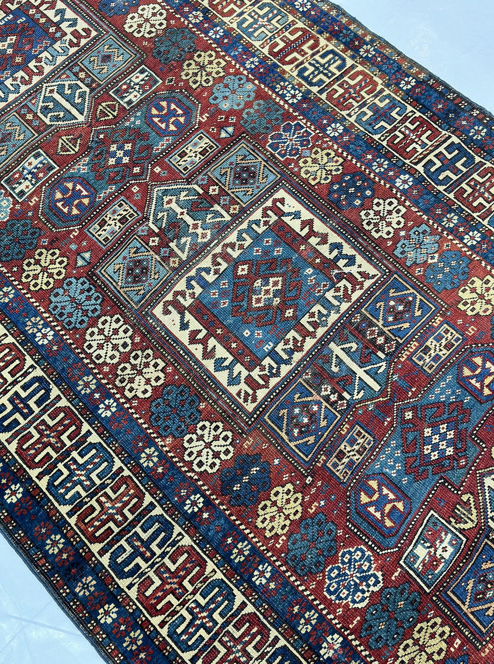 Antique Caucasian Kuba Rug 3'7" X 7'7" - 4