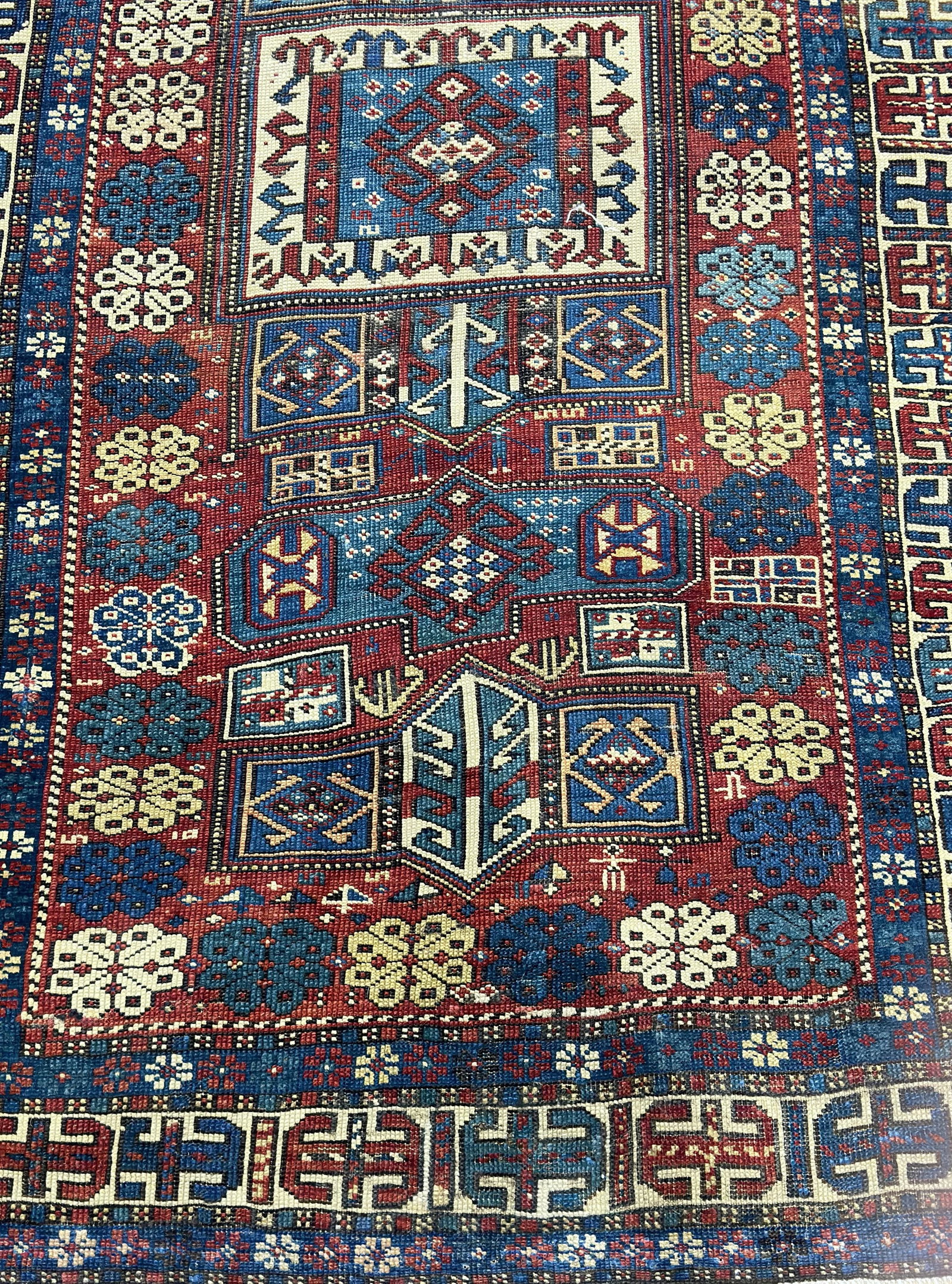 Antique Caucasian Kuba Rug 3'7" X 7'7" - 5