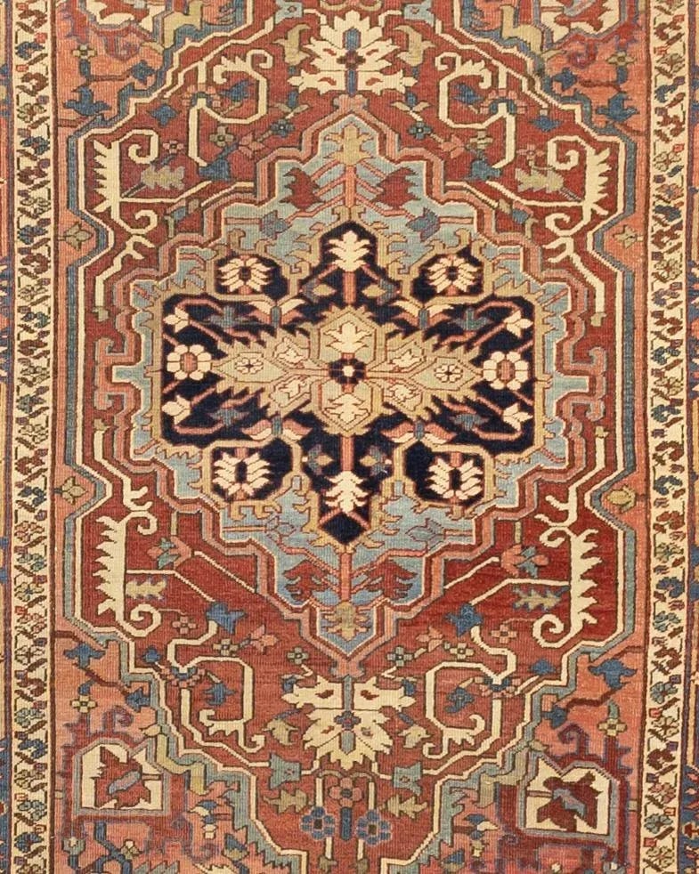 Antique Persian Serapi Rug 5'2" X 6'9" - 3