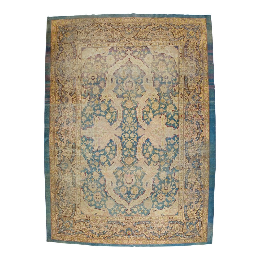 Antique Indian Amritsar Rug 8'10" X 12'2" Circa 1890: Antique Indian Amritsar Rug 8'10" x 12'2" circa 1890. Refers to a very wide range of Sub-Continental pieces, both pile and flat-weave, in virtually any style and weave quality, from the 17th century o