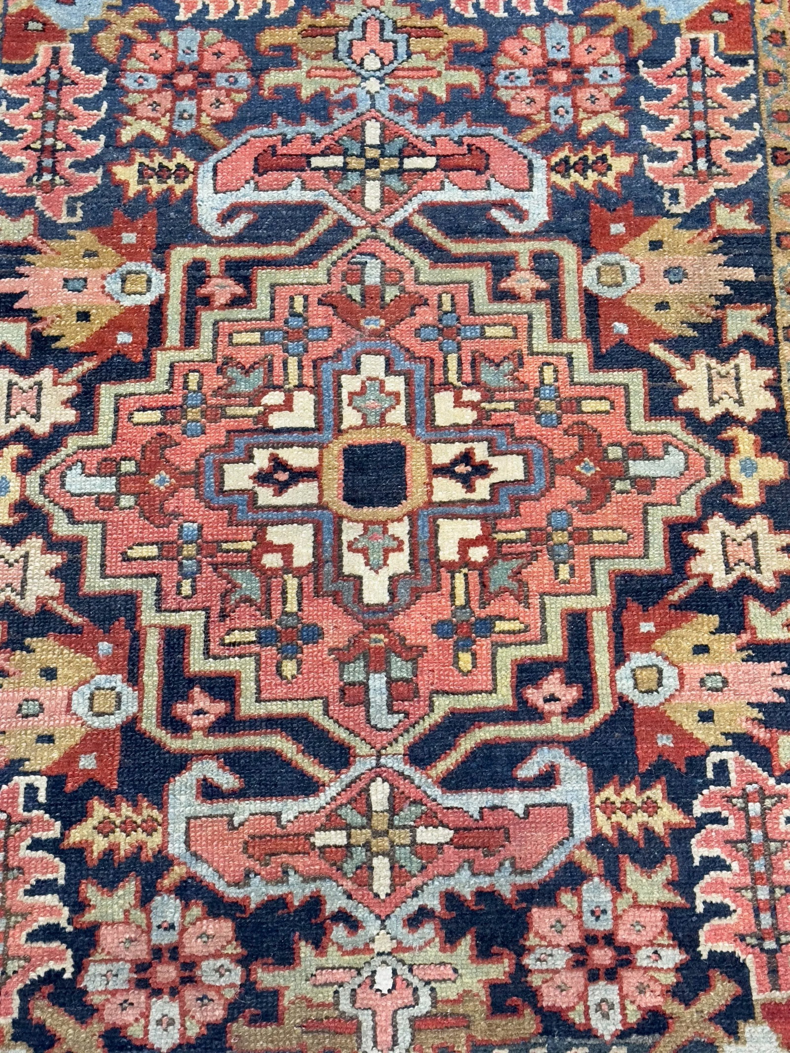 Antique Persian Heriz Rug 3'7" X 4'6" - 5