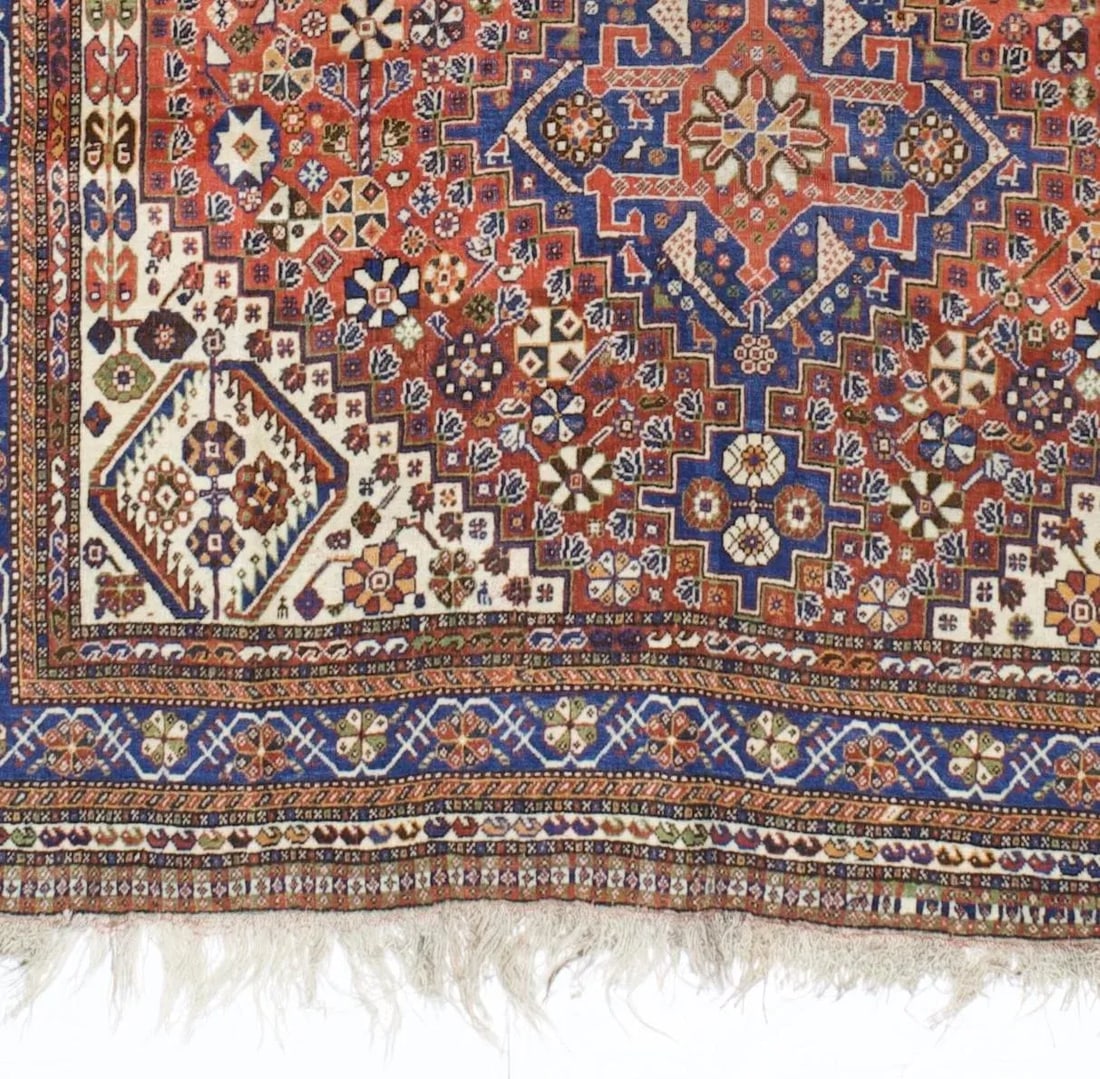 Antique Persian Qashqai Rug 5'10" X 8'4" - 4