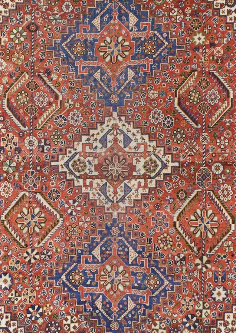 Antique Persian Qashqai Rug 5'10" X 8'4" - 5