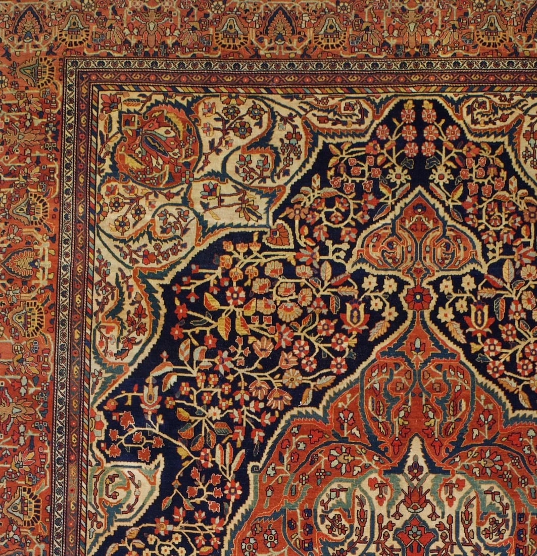 Antique Persian Farahan Sarouk Rug 8'10" X 12'5" - 3