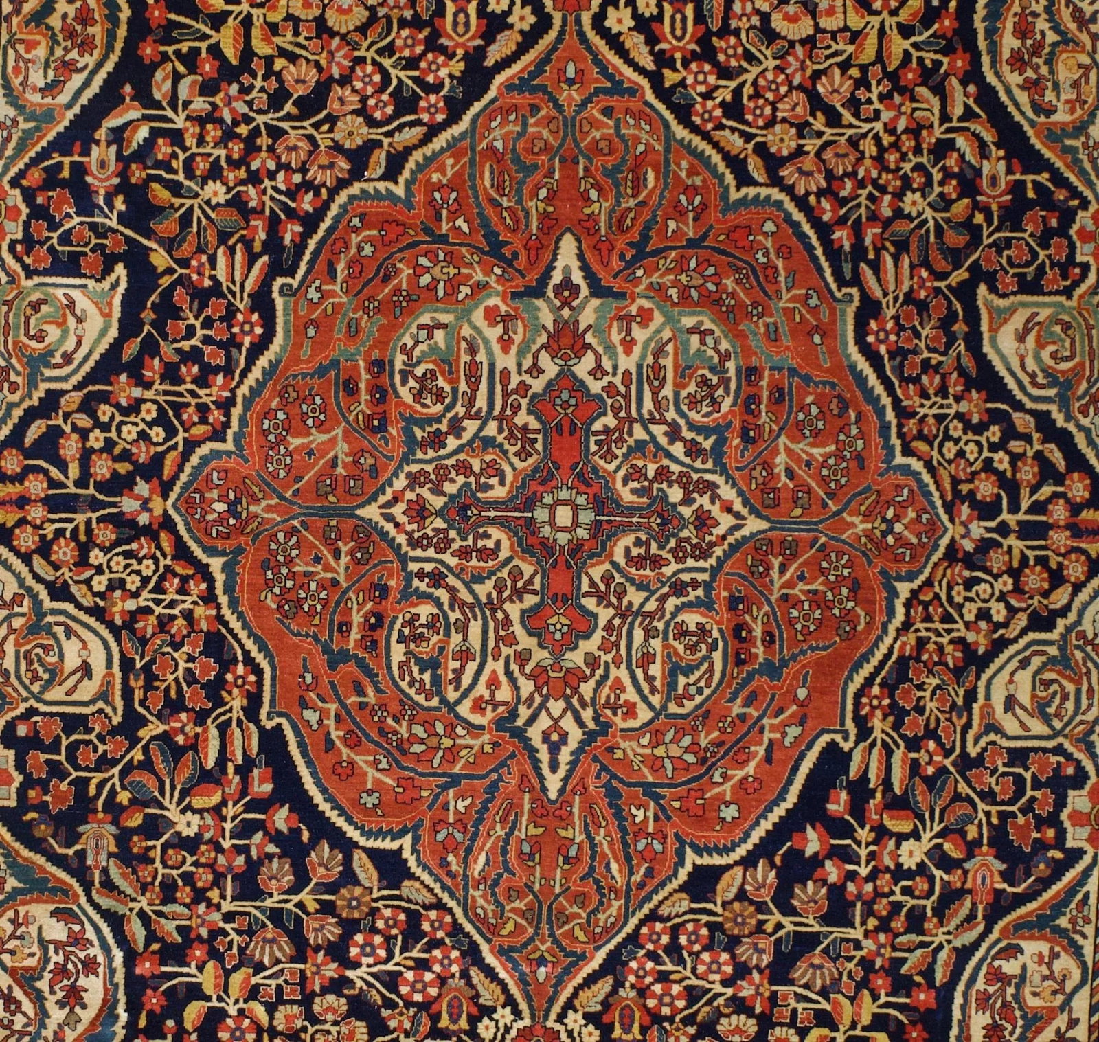 Antique Persian Farahan Sarouk Rug 8'10" X 12'5" - 4