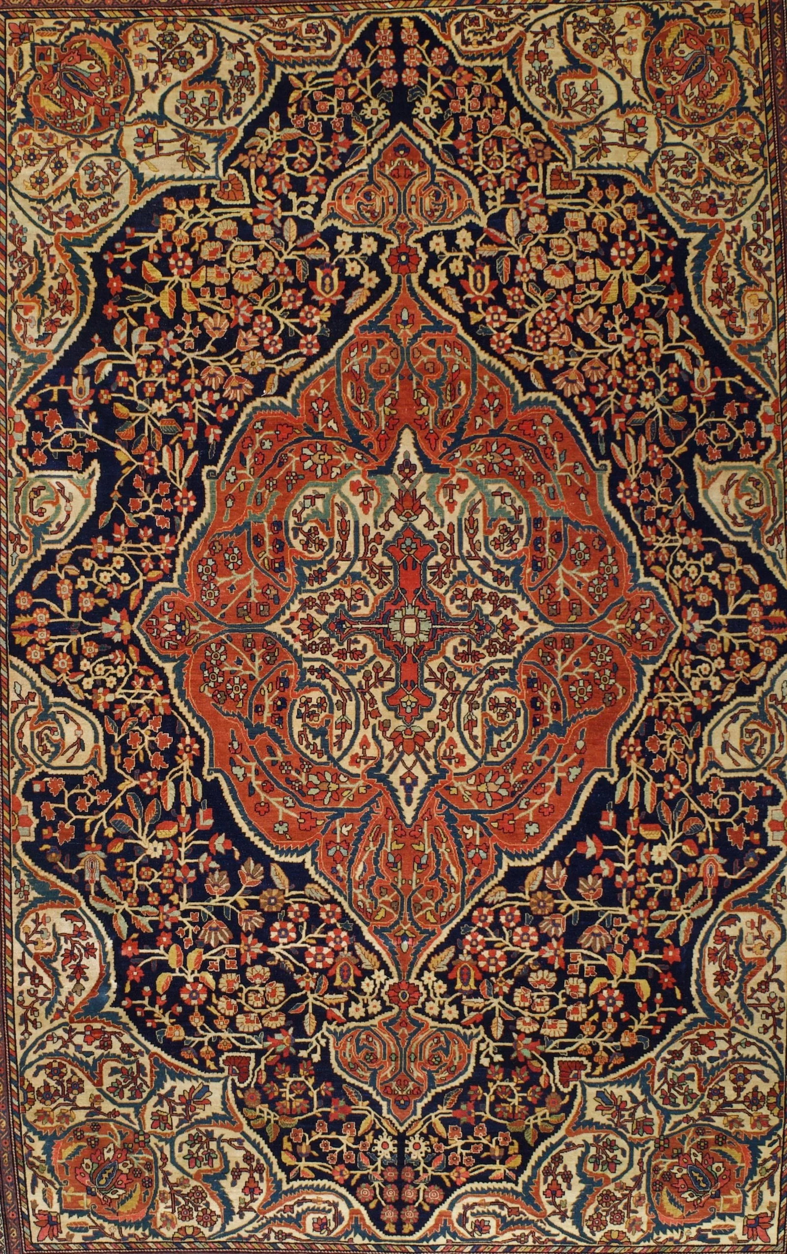 Antique Persian Farahan Sarouk Rug 8'10" X 12'5" - 6
