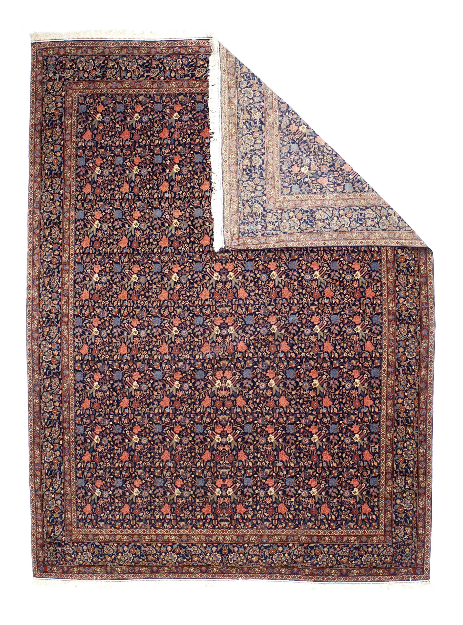 Antique Persian Dabir Kashan Rug 8'7" X 11'4" - 2
