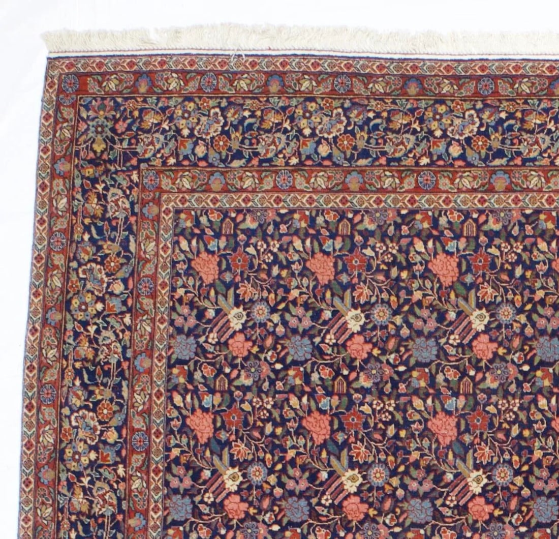 Antique Persian Dabir Kashan Rug 8'7" X 11'4" - 4