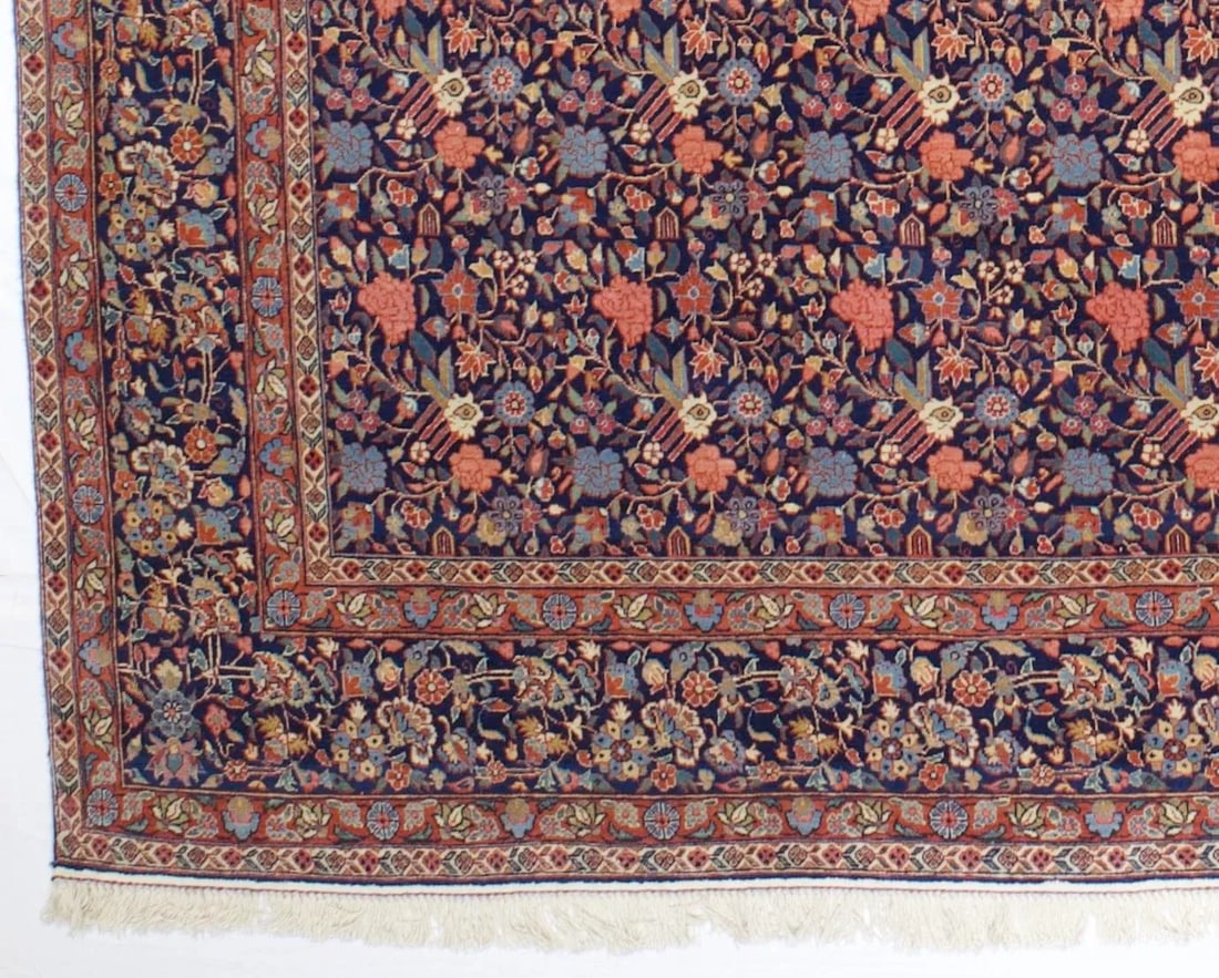 Antique Persian Dabir Kashan Rug 8'7" X 11'4" - 5