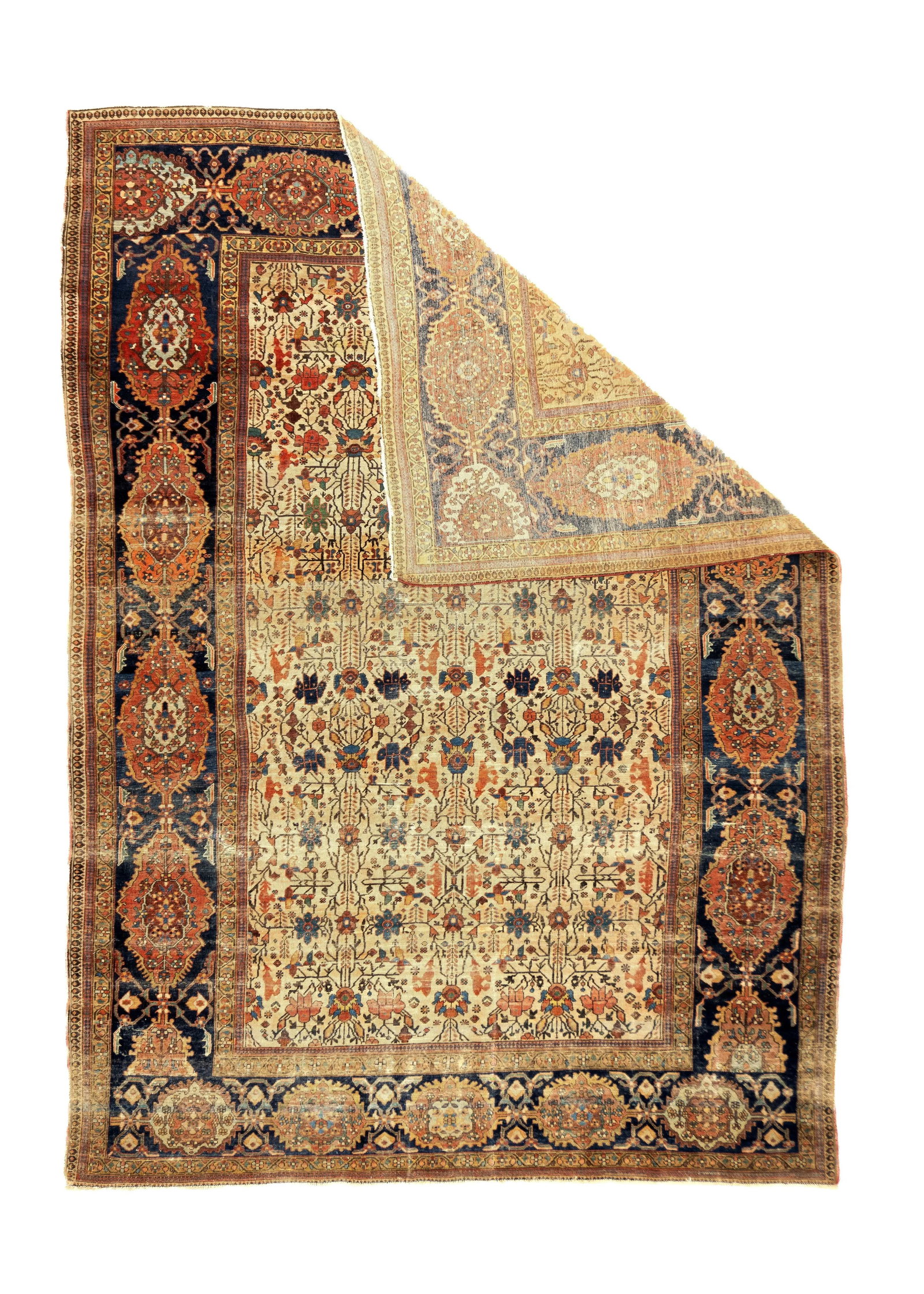 Antique Persian Farahan Sarouk Rug 6'10" X 9'6" - 2