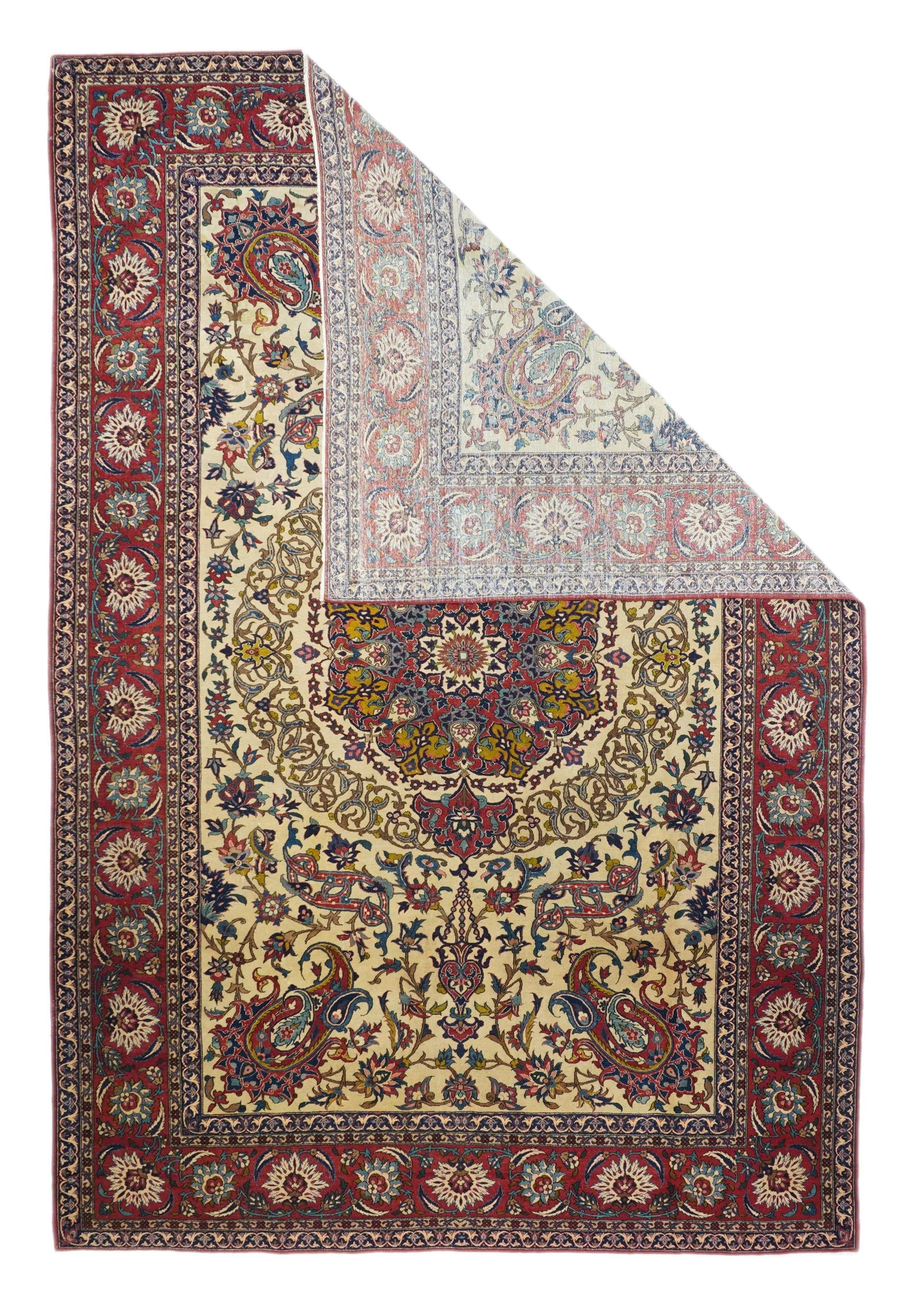 Antique Persian Isfahan Rug 6'11'' X 10'0'' - 2