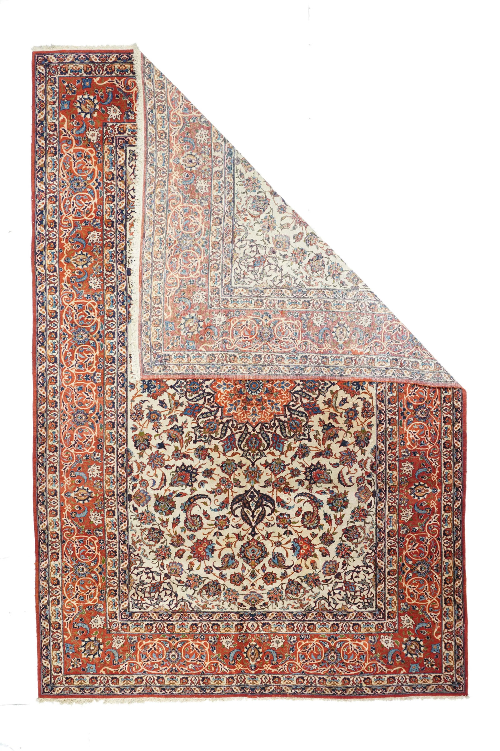 Vintage Persian Isfahan Rug 7'0" X 10'5" - 2