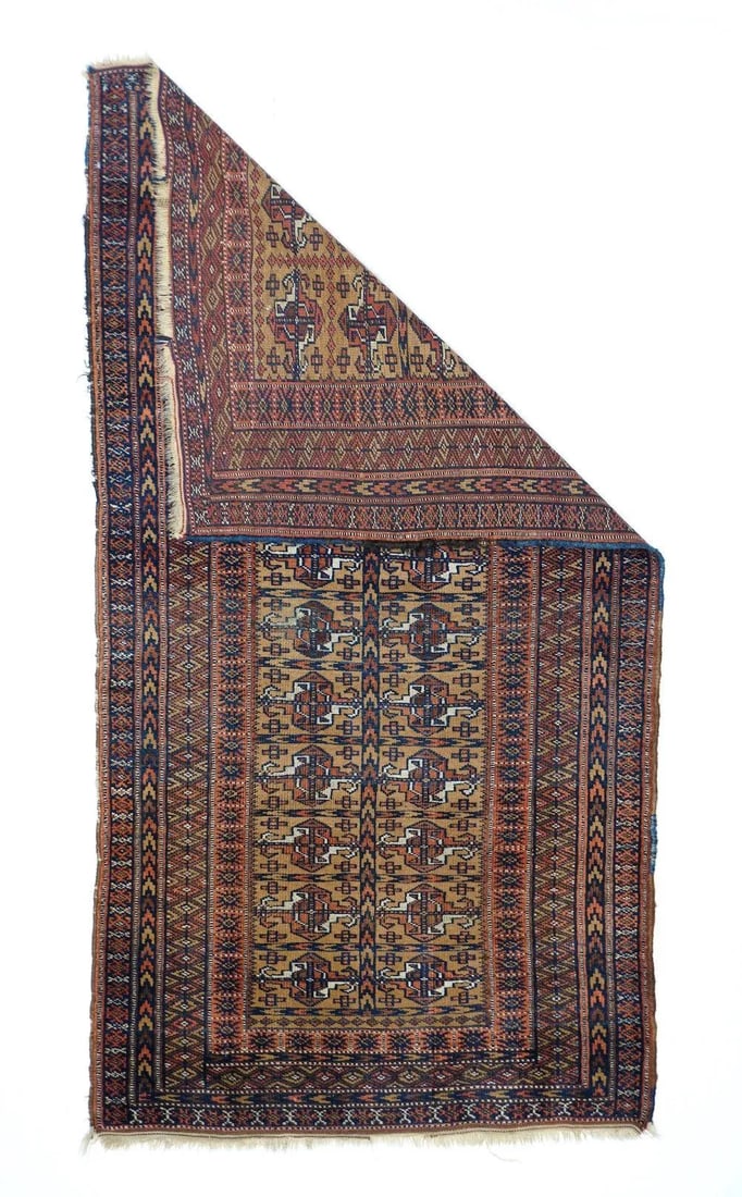 Antique Turkmen Rug 3'0'' X 5'9'' - 2