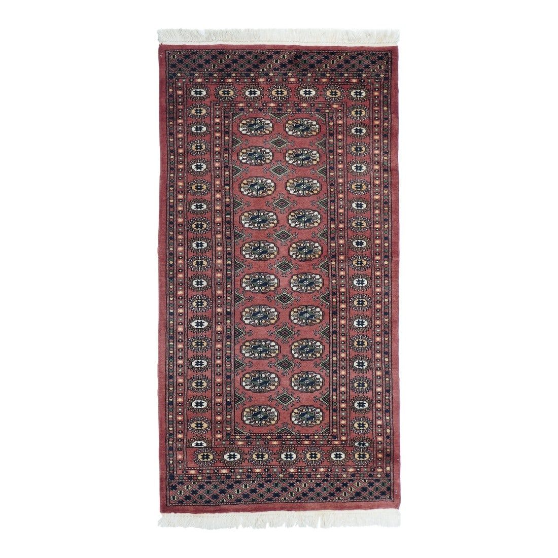 Bokhara Rug 3'0'' X 6'0'': Bokhara Rug 3'0'' x 6'0''. City in Uzbekistan, Central Asia. Now obsolete term referring to Turkmen, usually Tekke, carpets from the nomadic tribes in Turkmenistan. Today often used to refer to