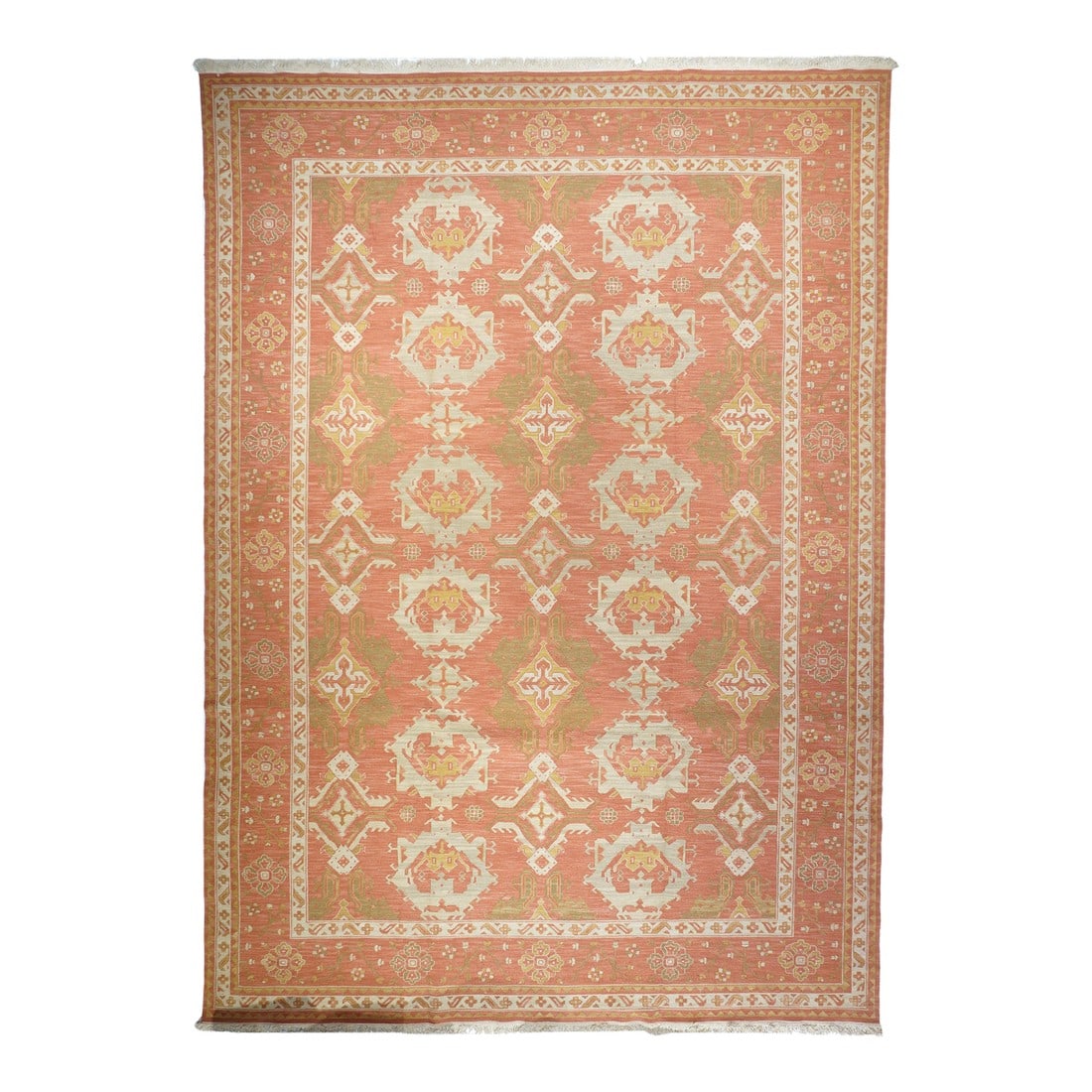 Turkish Sumak Rug 10'0'' X 14'0'': Turkish Sumak Rug 10'0'' x 14'0''. A technique rather than a specific type, in which warps are wrapped by colored wefts to create a pattern. Caucasian, Turkish, Persian and other types. Produces